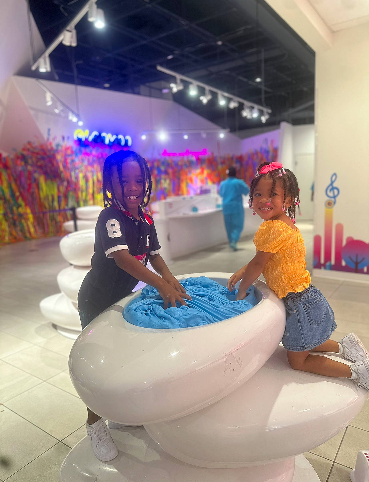 Milan joined the competition — help win amazing prizes! animation, automotive_design, child, event, flooring, fun, games, inflatable, joy, leisure, magenta, person, personal_protective_equipment, play, purple, recreation, t_shirt, world