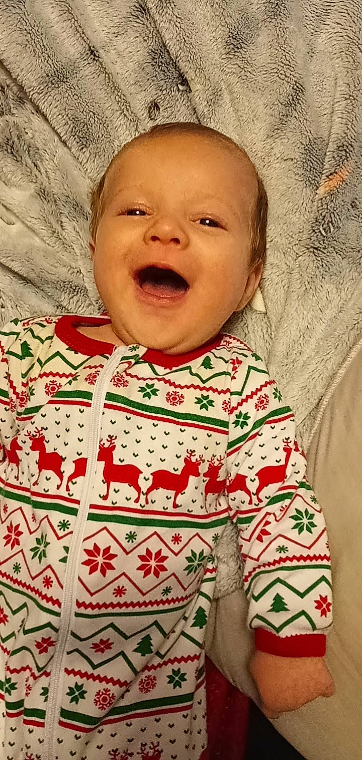 Layne joined the competition — help win amazing prizes! baby, baby_laughing, baby_products, baby_toddler_clothing, cheek, child, comfort, eye, face, happy, head, laugh, linens, pattern, person, product, sleeve, smile, textile, toddler