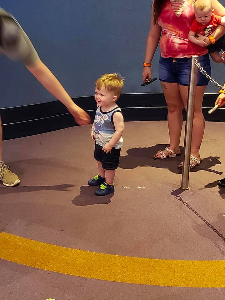 Logan joined the competition — help win amazing prizes! child, floor, human_leg, leg, person, toddler