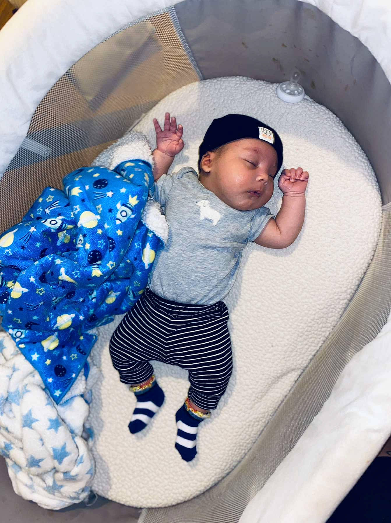 Kaiser joined the competition — help win amazing prizes! baby, baby_products, baby_sleeping, baby_toddler_clothing, child, circle, comfort, electric_blue, fun, headwear, leg, linens, mammal, pattern, person, product, sitting, sleeve, t_shirt, textile