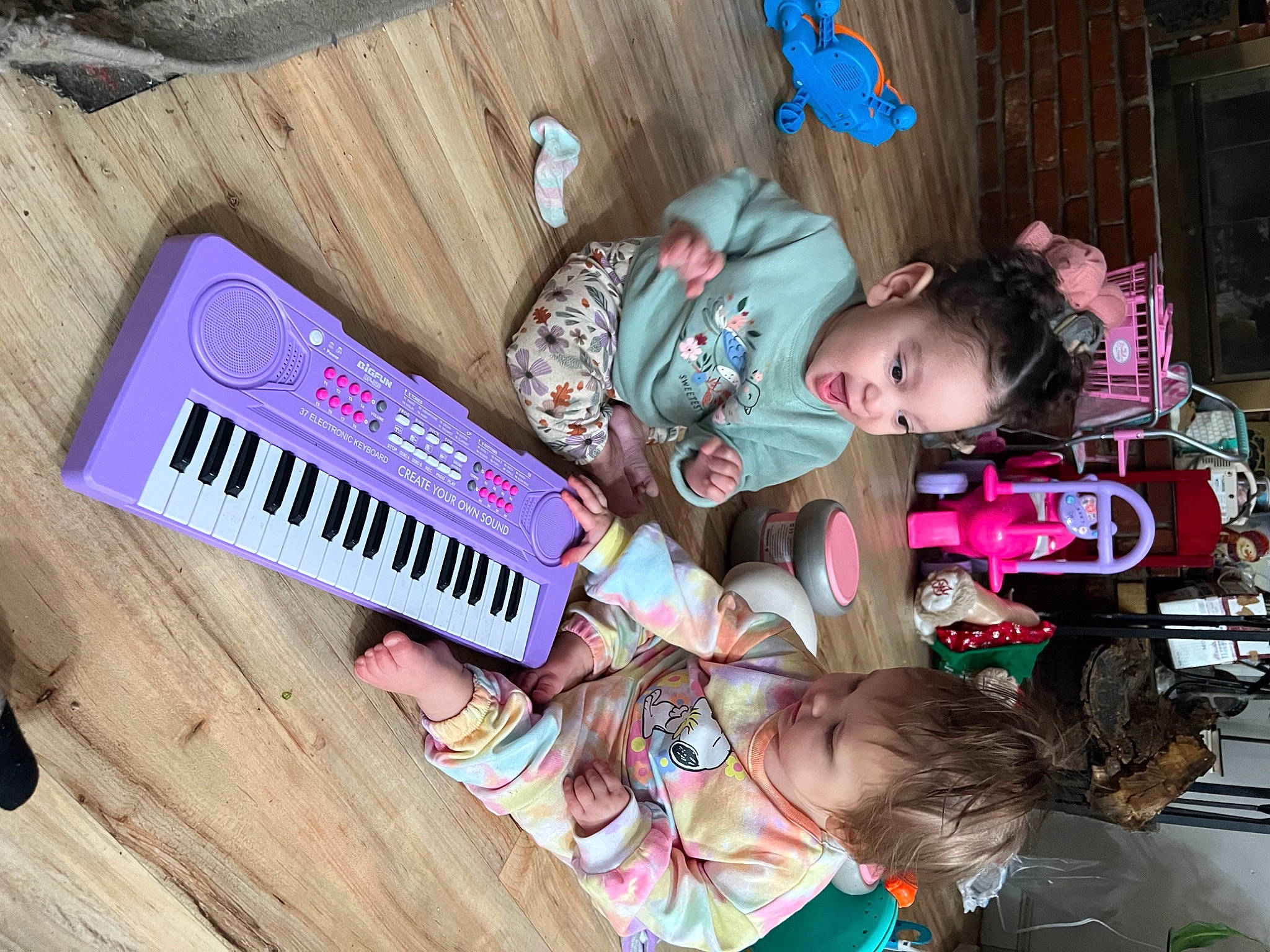 Jasmine is registered to the contest to win money with this photo: art, baby_toddler_clothing, child, electronic_instrument, electronic_musical_instrument, input_device, keyboard, keyboard_player, magenta, music, musical_instrument, musical_instrument_accessory, musical_keyboard, office_equipment, peripheral, person, piano, pink, play, toddler