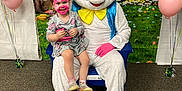 Hazel is registered to the contest to win money with this photo: backdrop, balloons, basket, carpet, celebration, chair, child, costume, easter_bunny, face_paint, flowers, grass, holiday, indoor, party, portrait, smile, sneakers, socks, toddler