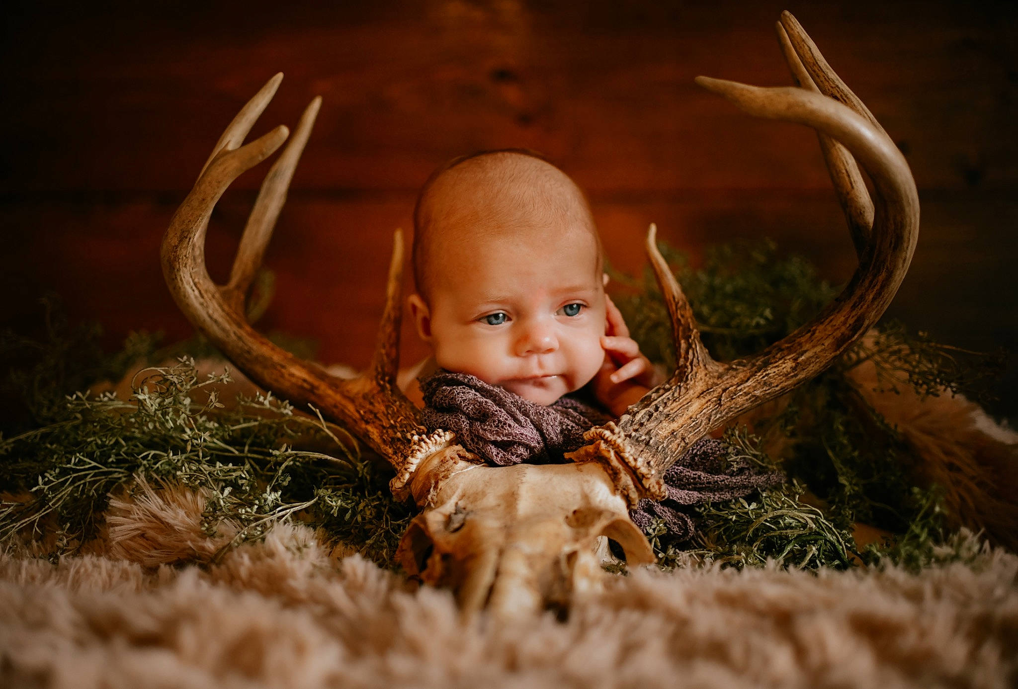 Remington joined the competition — help win amazing prizes! baby, child, christmas_ornament, close_up, darkness, event, fawn, fictional_character, flash_photography, fun, fur, grass, happy, head, horn, ornament, people_in_nature, person, toddler, tradition