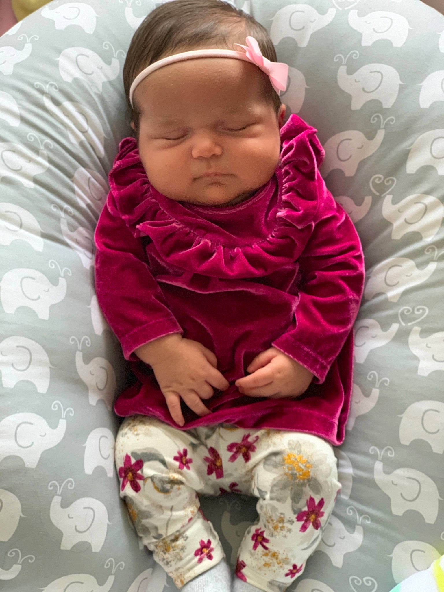 Alayzia joined the competition — help win amazing prizes! arm, baby, baby_toddler_clothing, cheek, comfort, eye, facial_expression, hand, head, human_body, mouth, organ, person, pink, product, purple, skin, sleeve, textile, violet