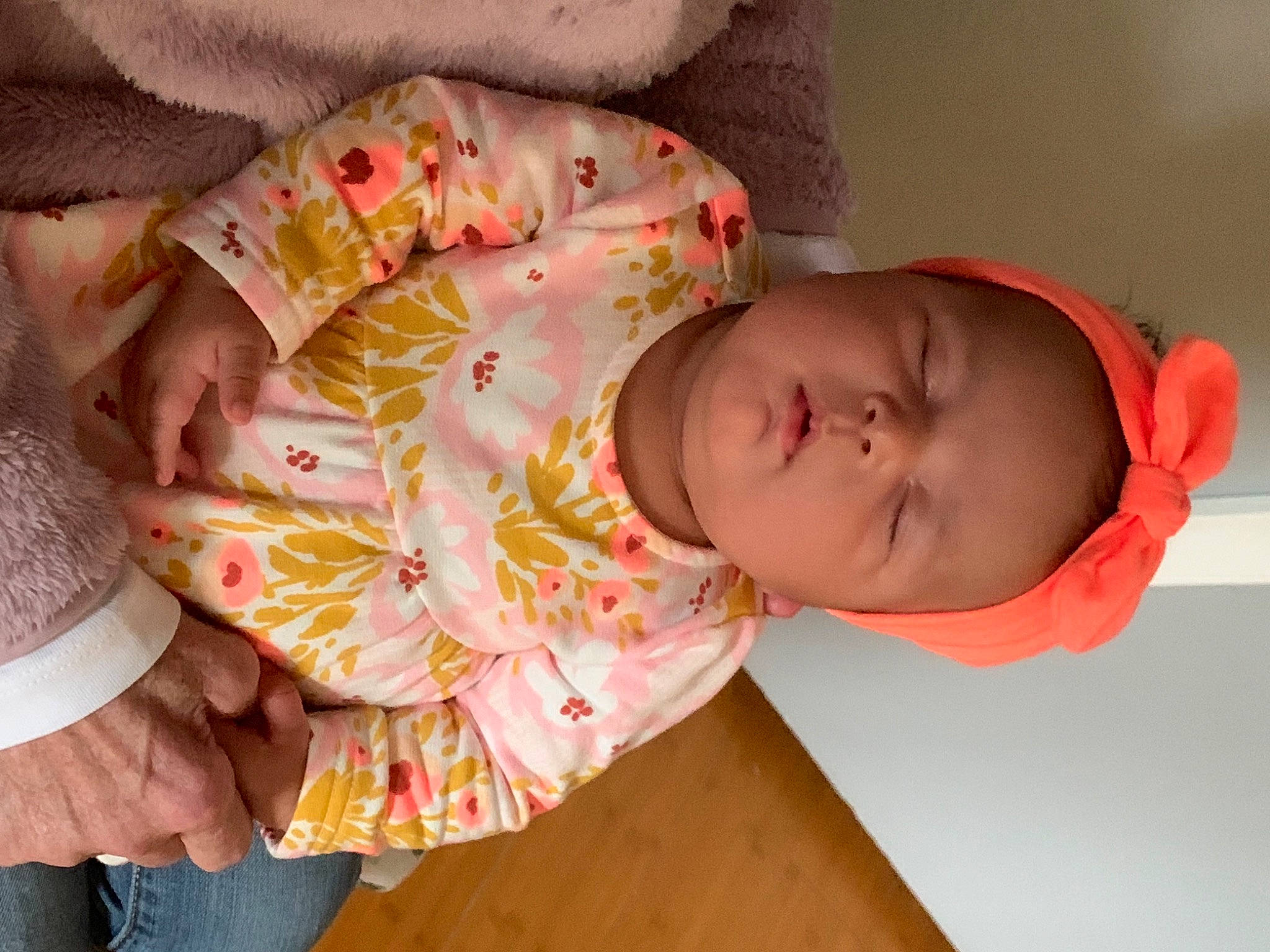 Alayzia joined the competition — help win amazing prizes! baby, baby_products, baby_toddler_clothing, cheek, child, comfort, happy, head, human_body, linens, mouth, neck, nose, orange, pattern, person, pink, skin, sleeve, toddler