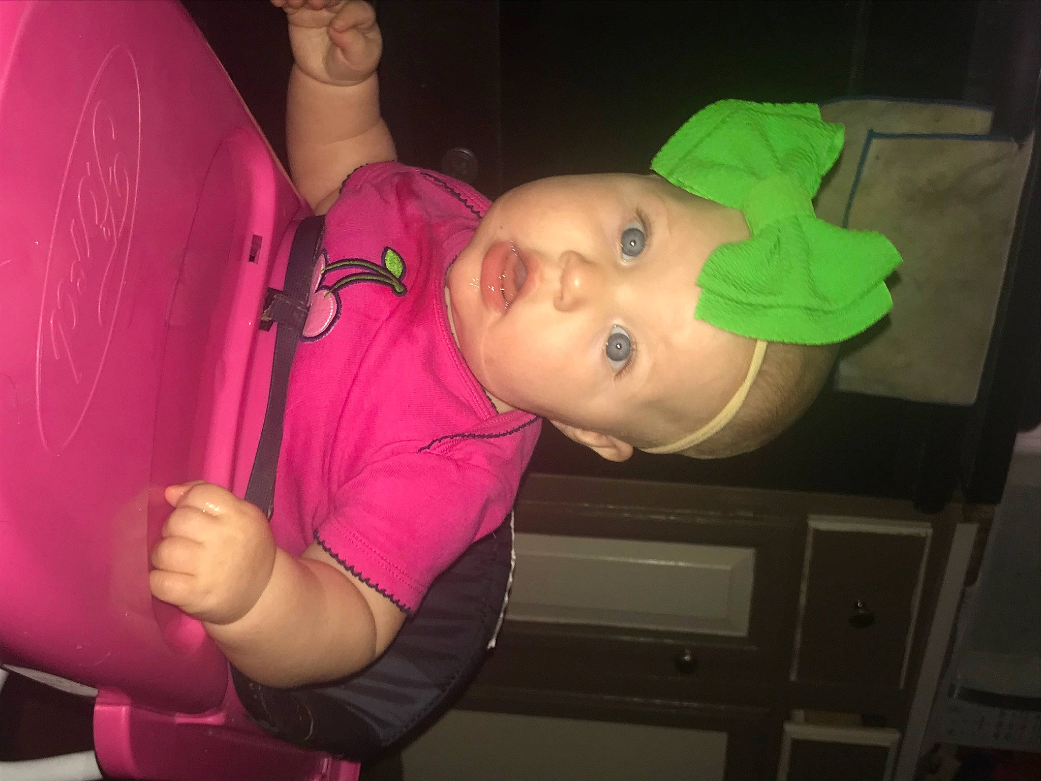 Daisy joined the competition — help win amazing prizes! amphibian, auto_part, baby, baby_products, baby_toddler_clothing, baby_toys, car_seat, cheek, child, finger, fun, headwear, magenta, mouth, nose, person, personal_protective_equipment, room, surprise, thumb