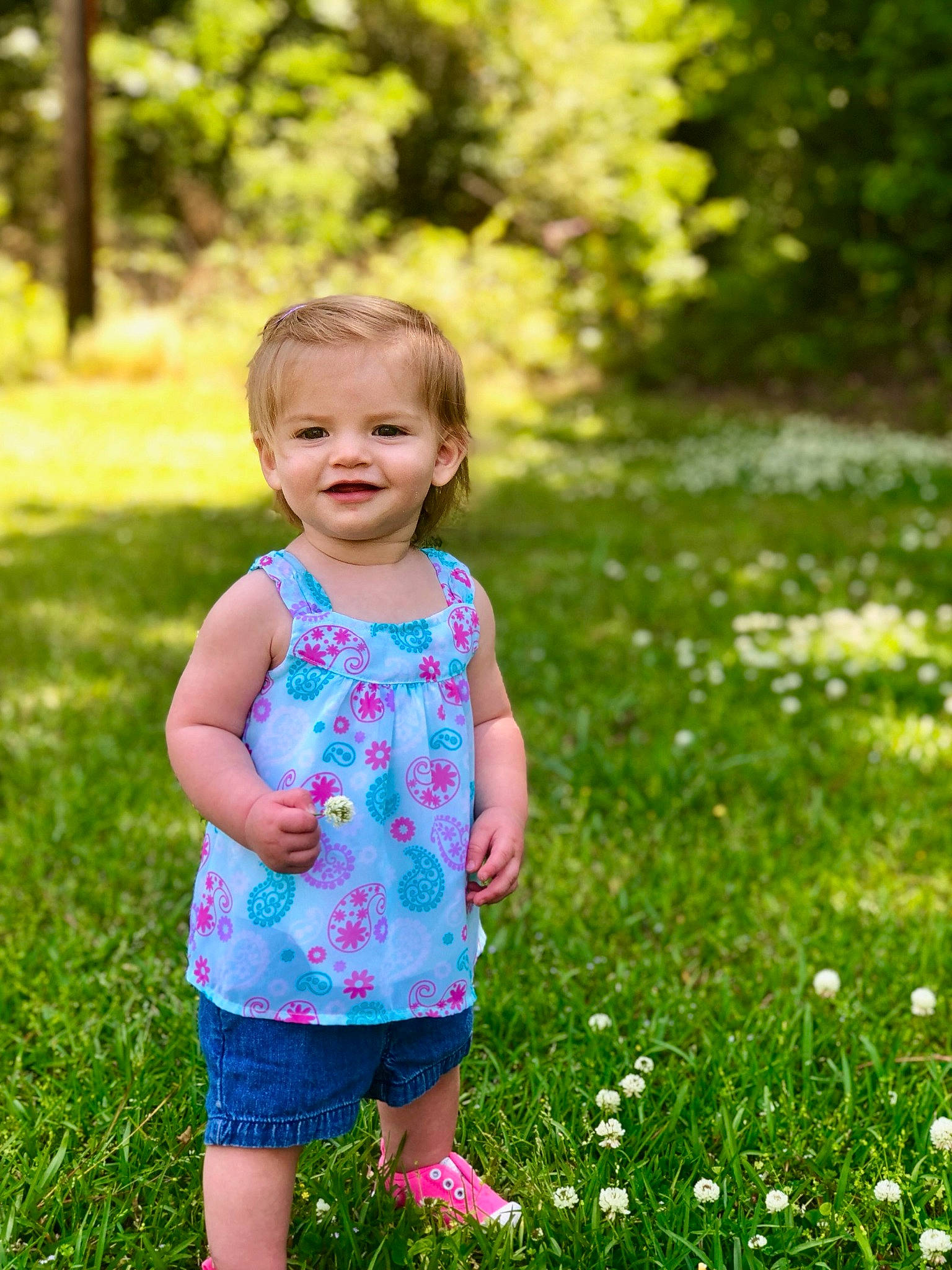 Briley joined the competition — help win amazing prizes! baby, child, flower, garden, grass, grass_family, green, happy, joy, lawn, meadow, people_in_nature, person, photography, pink, plant, play, smile, spring, summer