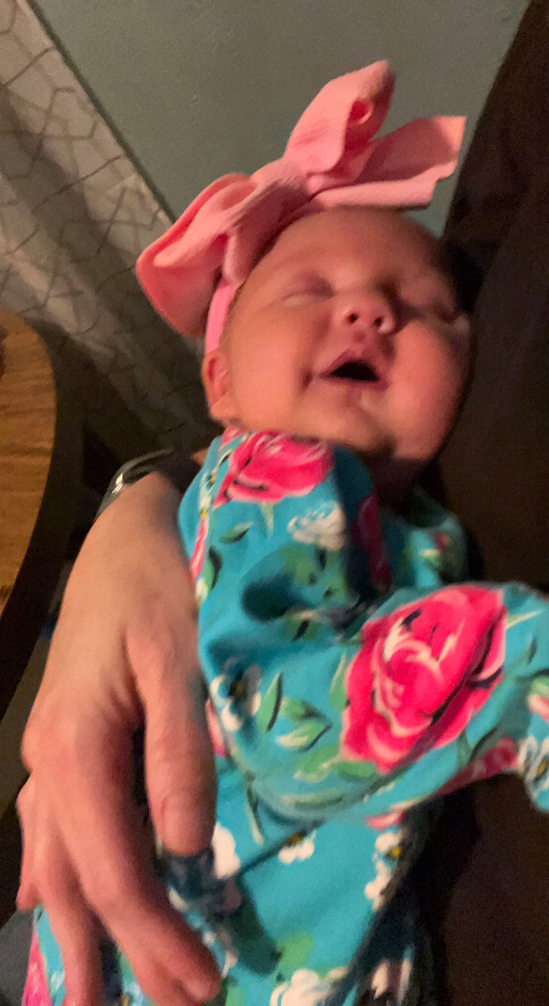 Harleigh Elizabeth is registered to the contest to win money with this photo: baby, baby_products, baby_toddler_clothing, carmine, cheek, child, electric_blue, fashion_accessory, finger, fun, happy, headwear, magenta, mouth, nail, pattern, person, petal, pink, rose