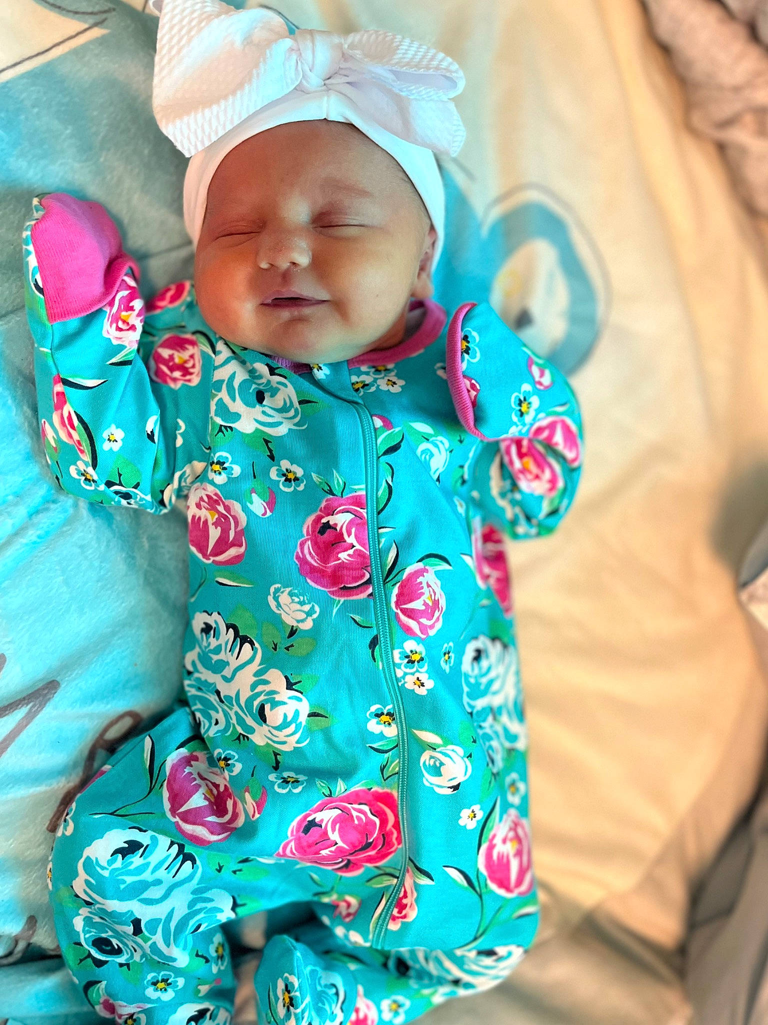 Harleigh Elizabeth is registered to the contest to win money with this photo: baby, baby_toddler_clothing, cheek, child, collar, cool, electric_blue, eye, happy, headwear, magenta, outerwear, pattern, people, person, pink, skin, sleeve, t_shirt, textile