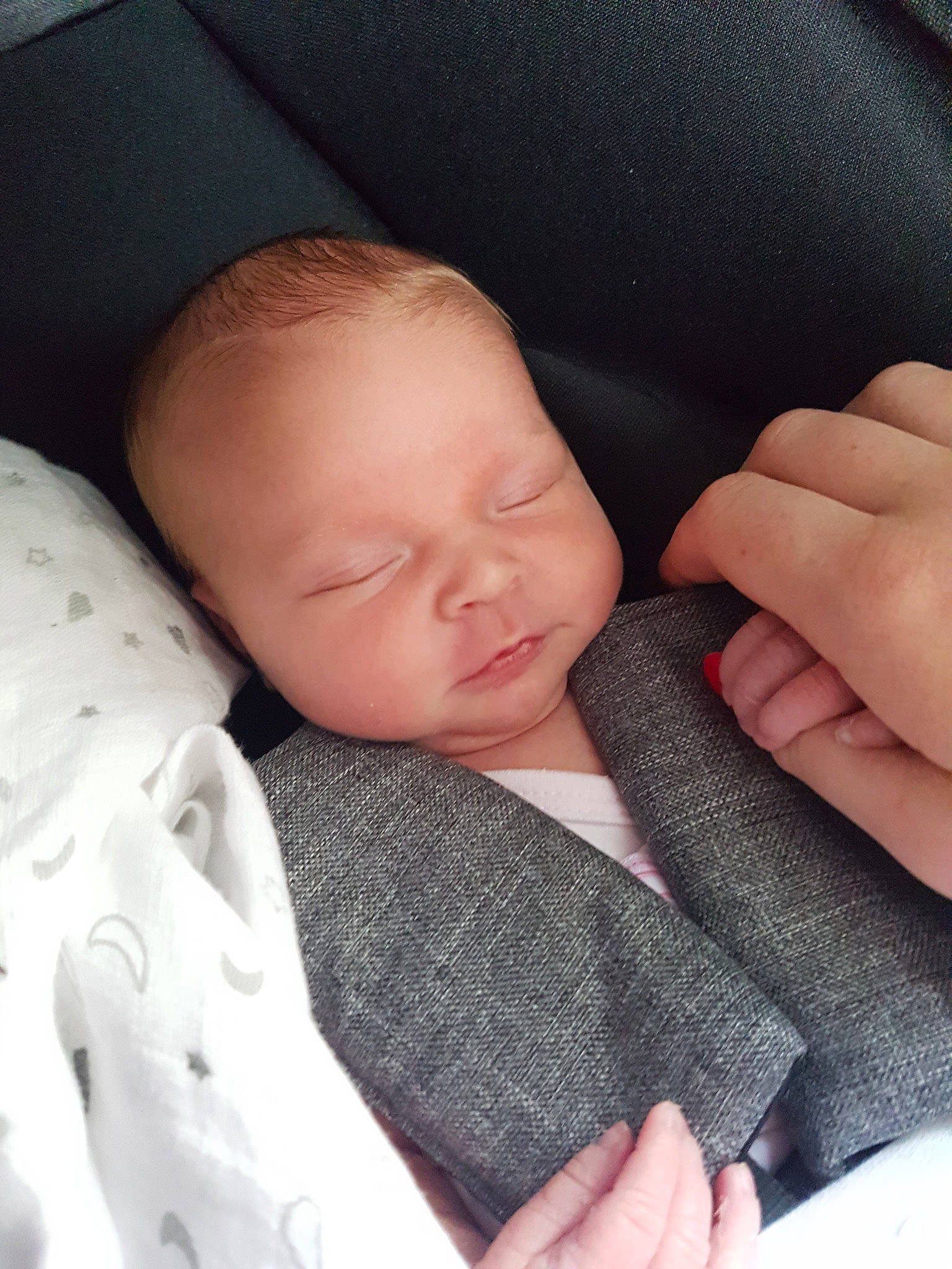 Delilah-rose is registered to the contest to win money with this photo: arm, baby, cheek, child, comfort, eye, face, finger, gesture, hand, head, lip, mouth, nail, nap, nose, person, skin, sleep, thumb