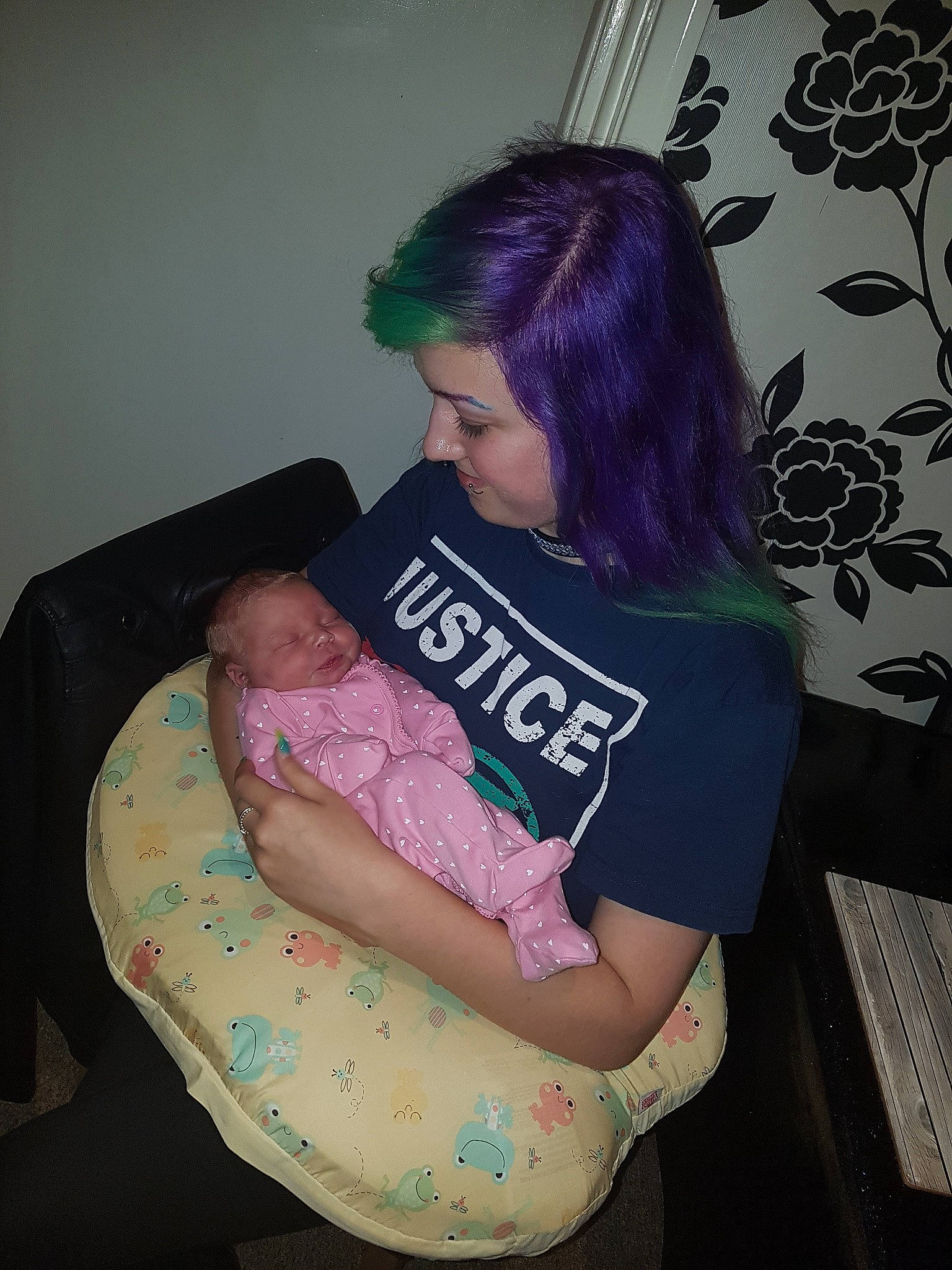 Delilah-rose joined the competition — help win amazing prizes! arm, baby, child, long_hair, person, pink, purple, sitting, toddler