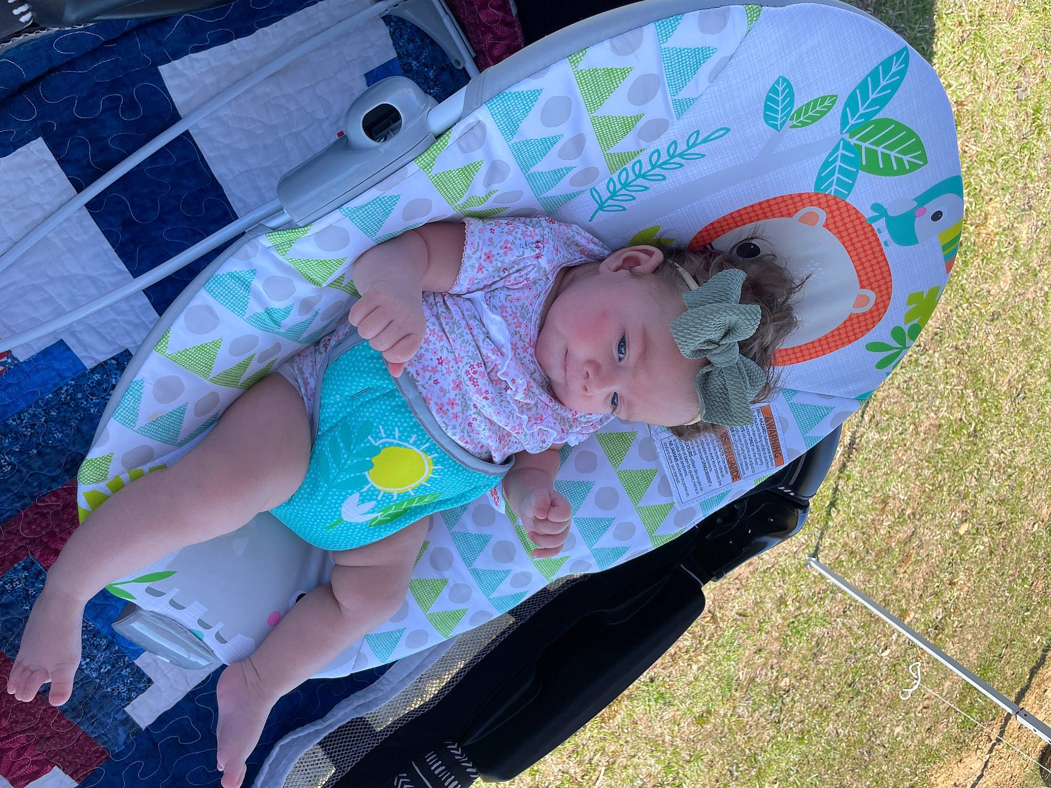 Hazel joined the competition — help win amazing prizes! baby, baby_products, baby_toddler_clothing, child, comfort, fun, grass, headwear, lap, leaf, leisure, linens, pattern, person, play, recreation, sandal, sitting, sleep, thigh