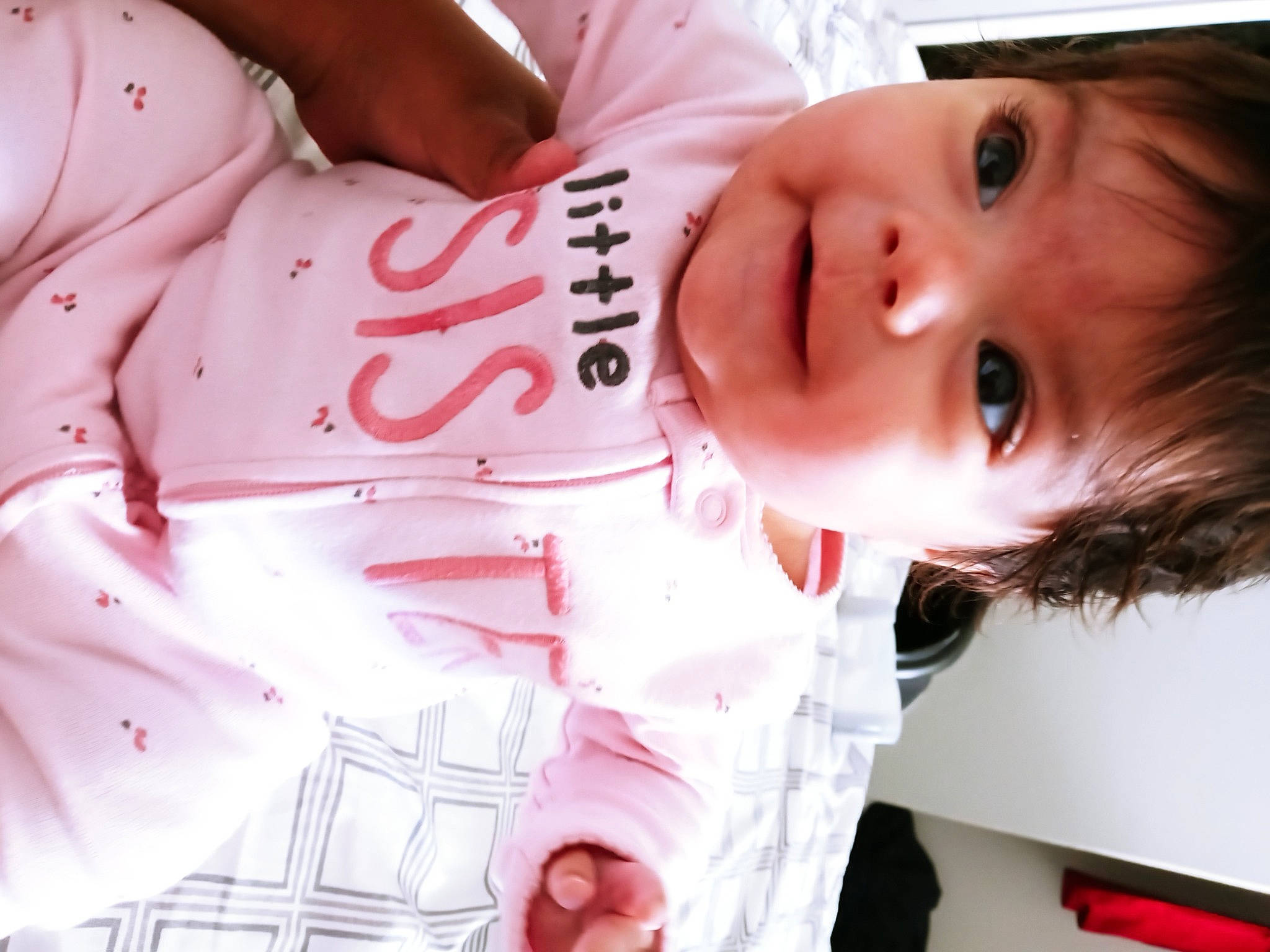 Emma joined the competition — help win amazing prizes! baby, baby_toddler_clothing, carmine, cheek, child, eye, eyelash, face, fun, happy, lip, magenta, mouth, nose, person, pink, skin, sleeve, smile, toddler