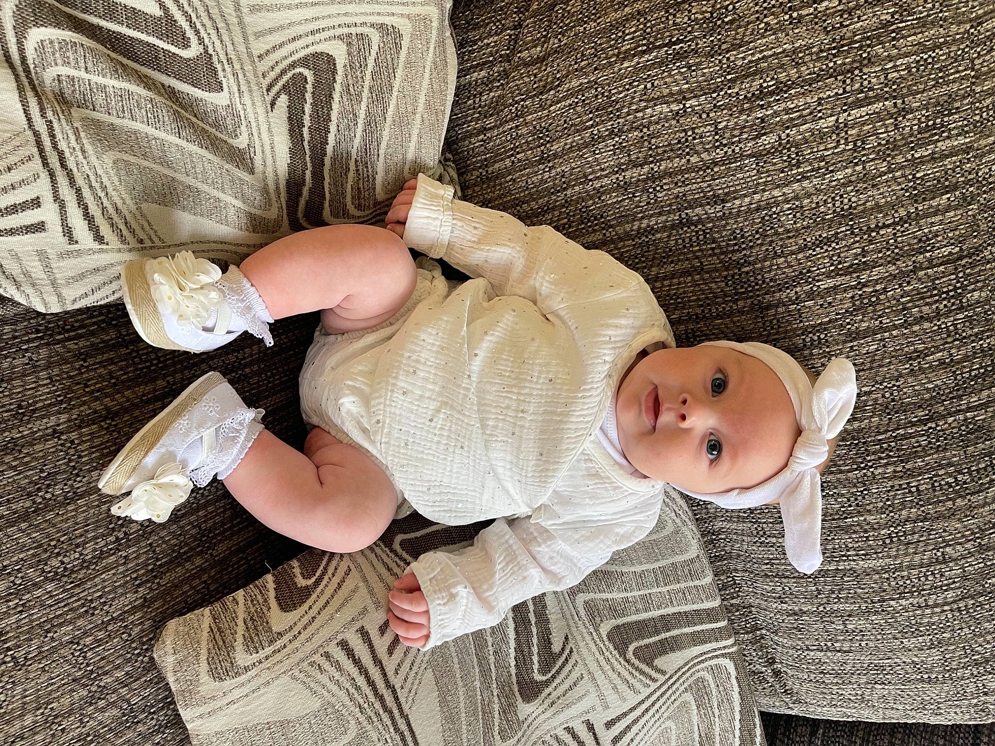 Ella-rose joined the competition — help win amazing prizes! baby, baby_products, baby_toddler_clothing, cheek, child, comfort, eye, foot, gesture, hat, headwear, nail, pattern, person, plant, sitting, skin, sleeve, thumb, toddler