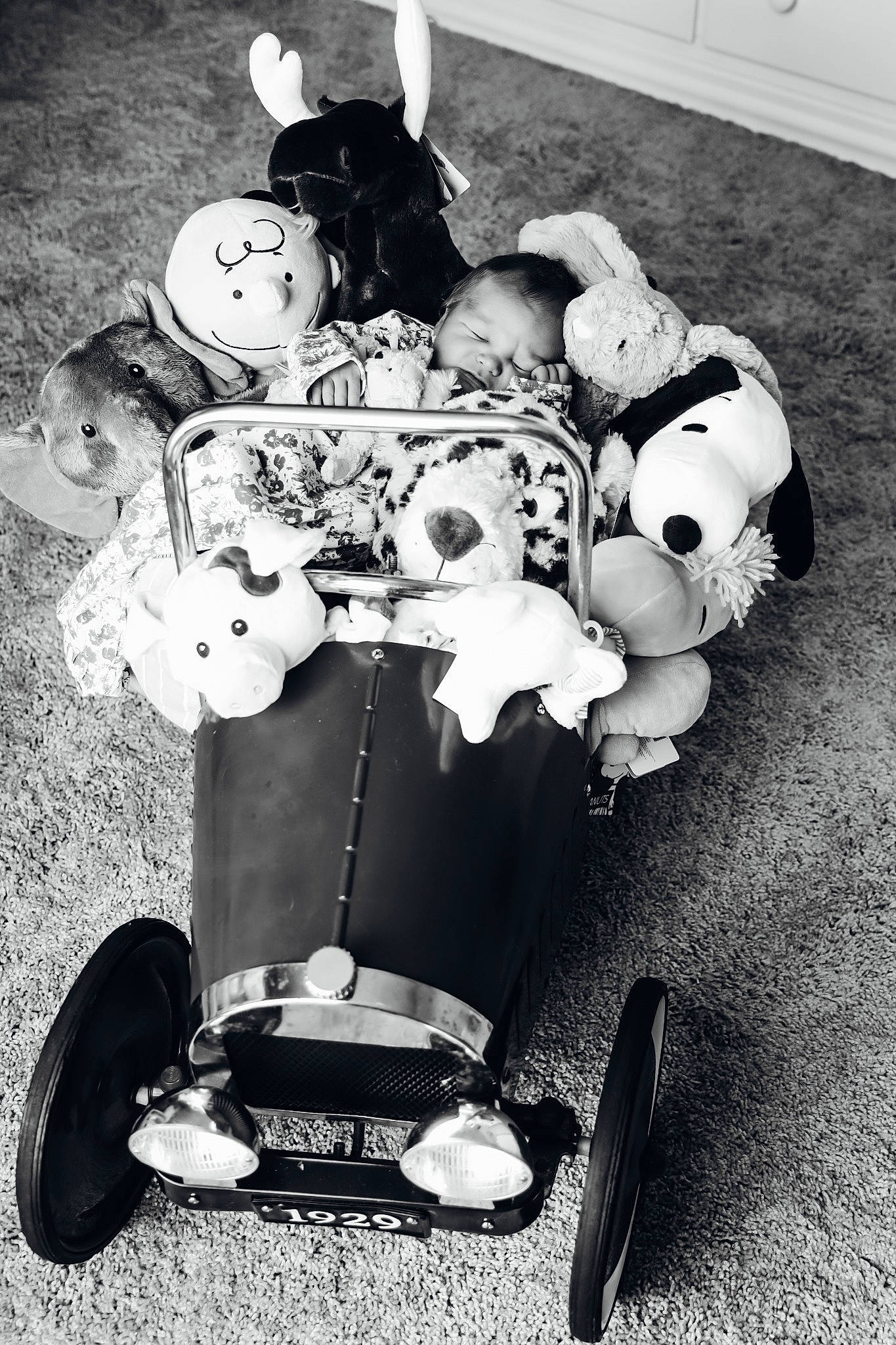 Emberleigh joined the competition — help win amazing prizes! black, black_and_white, car, child, dalmatian, monochrome, monochrome_photography, person, photography, sitting, style, teddy_bear, toy, vehicle, white
