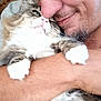 Baby joined the competition — help win amazing prizes! affection, arm, cat, close_up, comfort, cuddling, face, friendly, fur, glasses, human, indoor, intimacy, love, man, nose, paw, pet, smile, whiskers