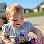 toddler, child, bubble, outdoor, sunny, daylight, short_hair, shirt, flowers, be_kind, pink, walker, play, curious, baby, person, smiling, suburban, background, day
