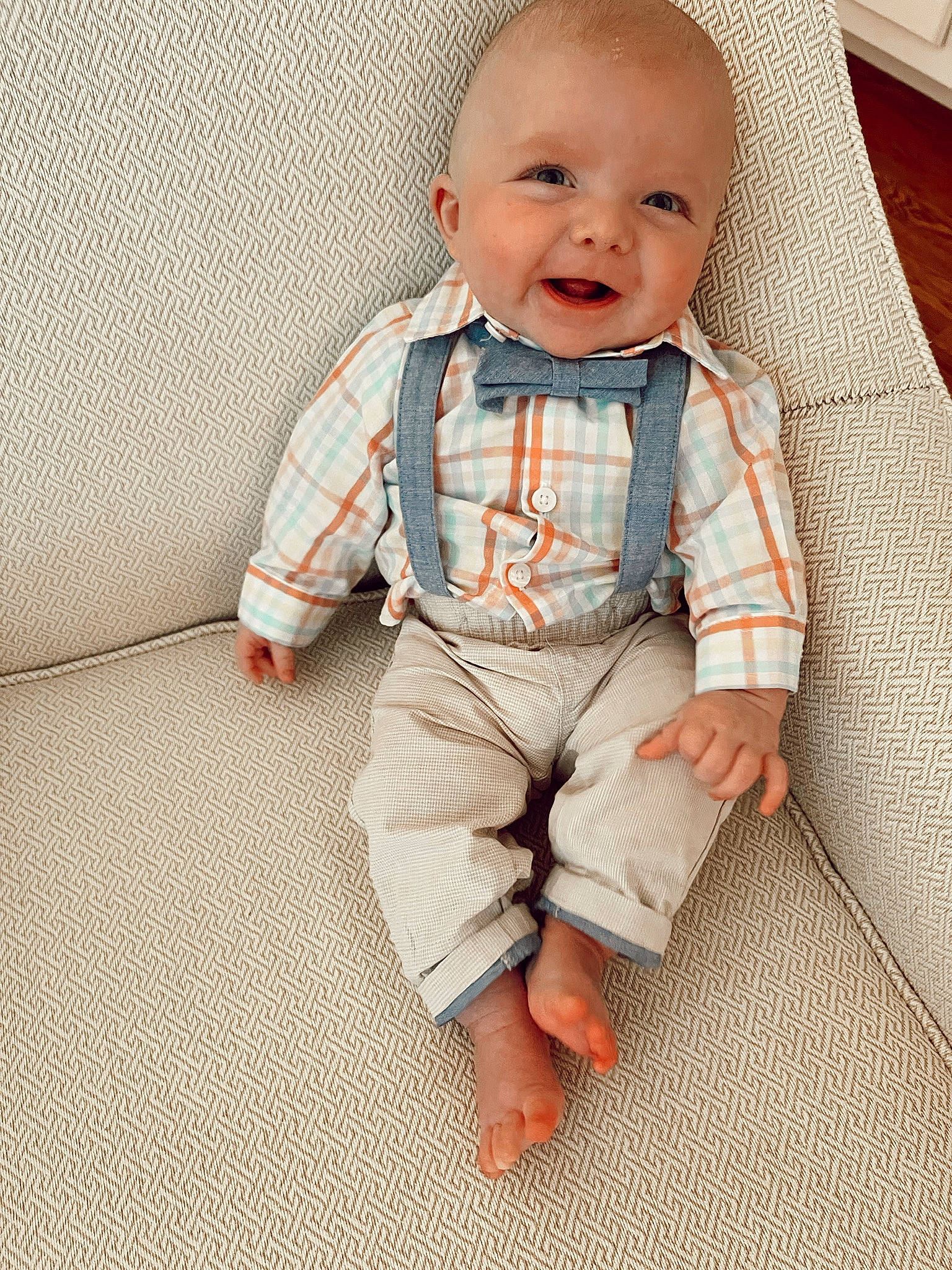 Andy joined the competition — help win amazing prizes! baby, baby_toddler_clothing, chin, collar, comfort, dress_shirt, eye, face, facial_expression, floor, head, outerwear, person, shirt, skin, sleeve, smile, t_shirt, tie, toddler