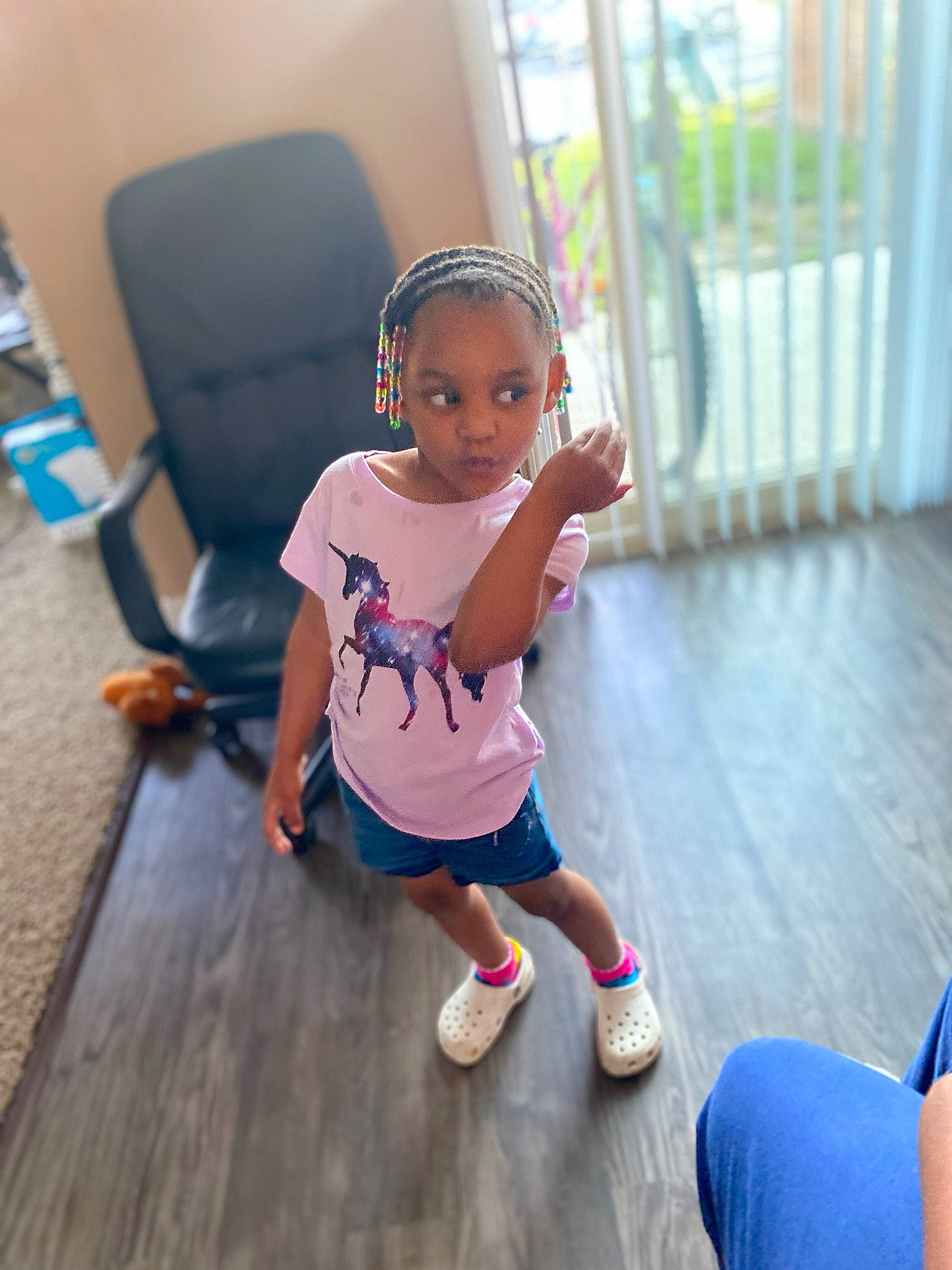 Anisia joined the competition — help win amazing prizes! baby_toddler_clothing, child, flip_flops, floor, flooring, foot, laminate_flooring, person, sandal, slipper, toddler, wood_flooring