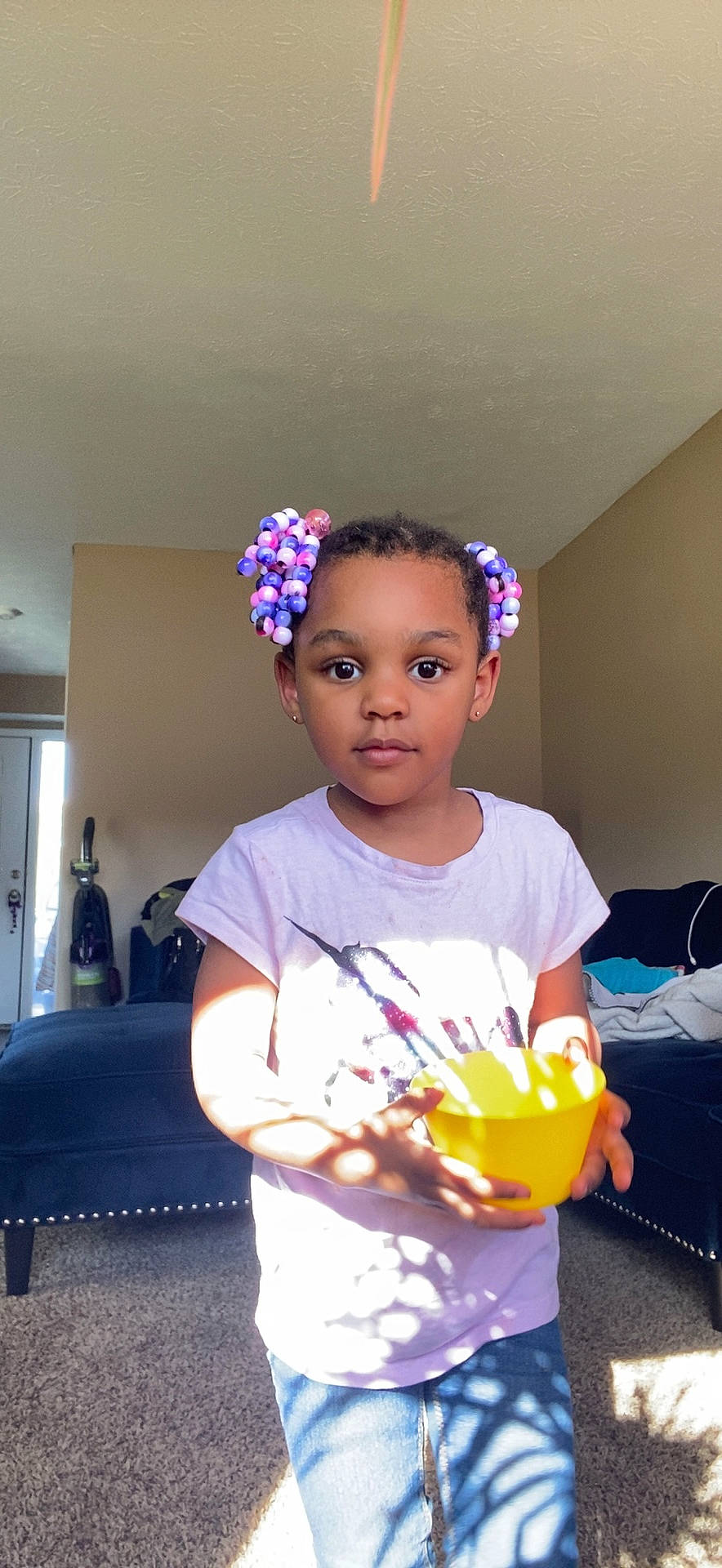 Anisia joined the competition — help win amazing prizes! baby_toddler_clothing, baggage, hair_accessory, lavender, person, pillow, purple, shirt, t_shirt, violet