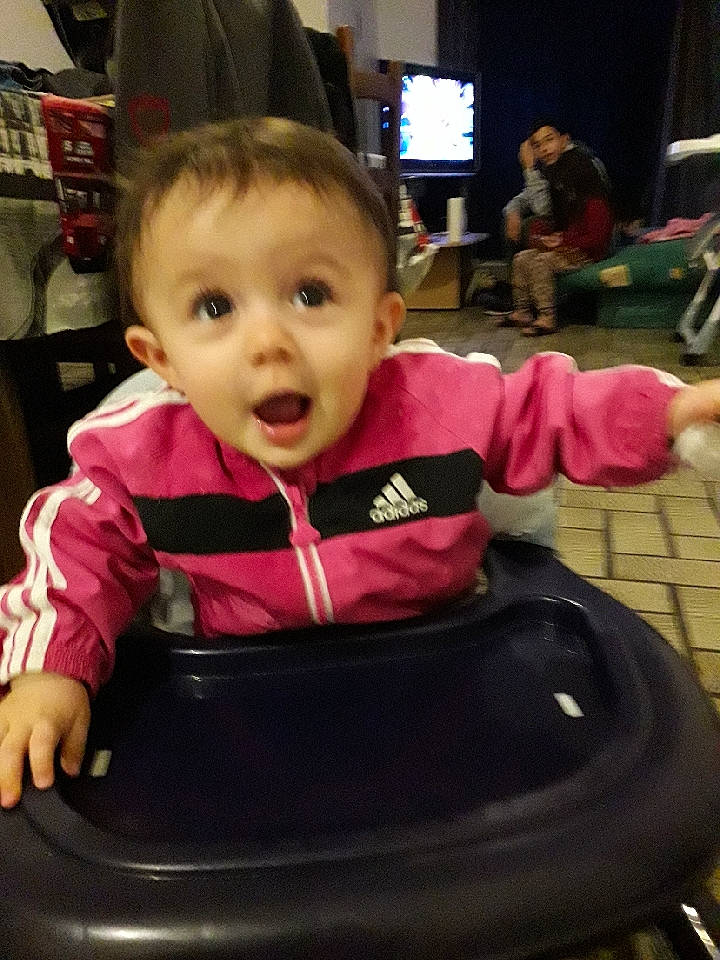 Eila-kaylla participe au concours pour gagner de l'argent avec cette photo : baby, baby_carriage, baby_products, chair, cheek, child, fun, person, play, product, sitting, skin, smile, surprise, toddler