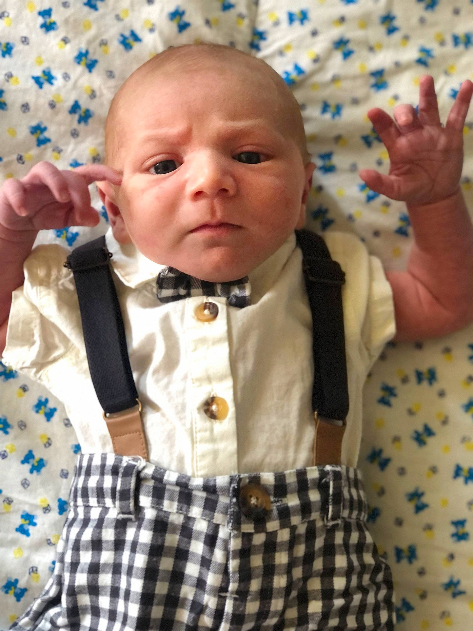 Dustin joined the competition — help win amazing prizes! baby, baby_products, baby_toddler_clothing, cheek, child, collar, finger, fun, gesture, happy, nose, pattern, person, plaid, skin, sleeve, tartan, textile, thumb, toddler