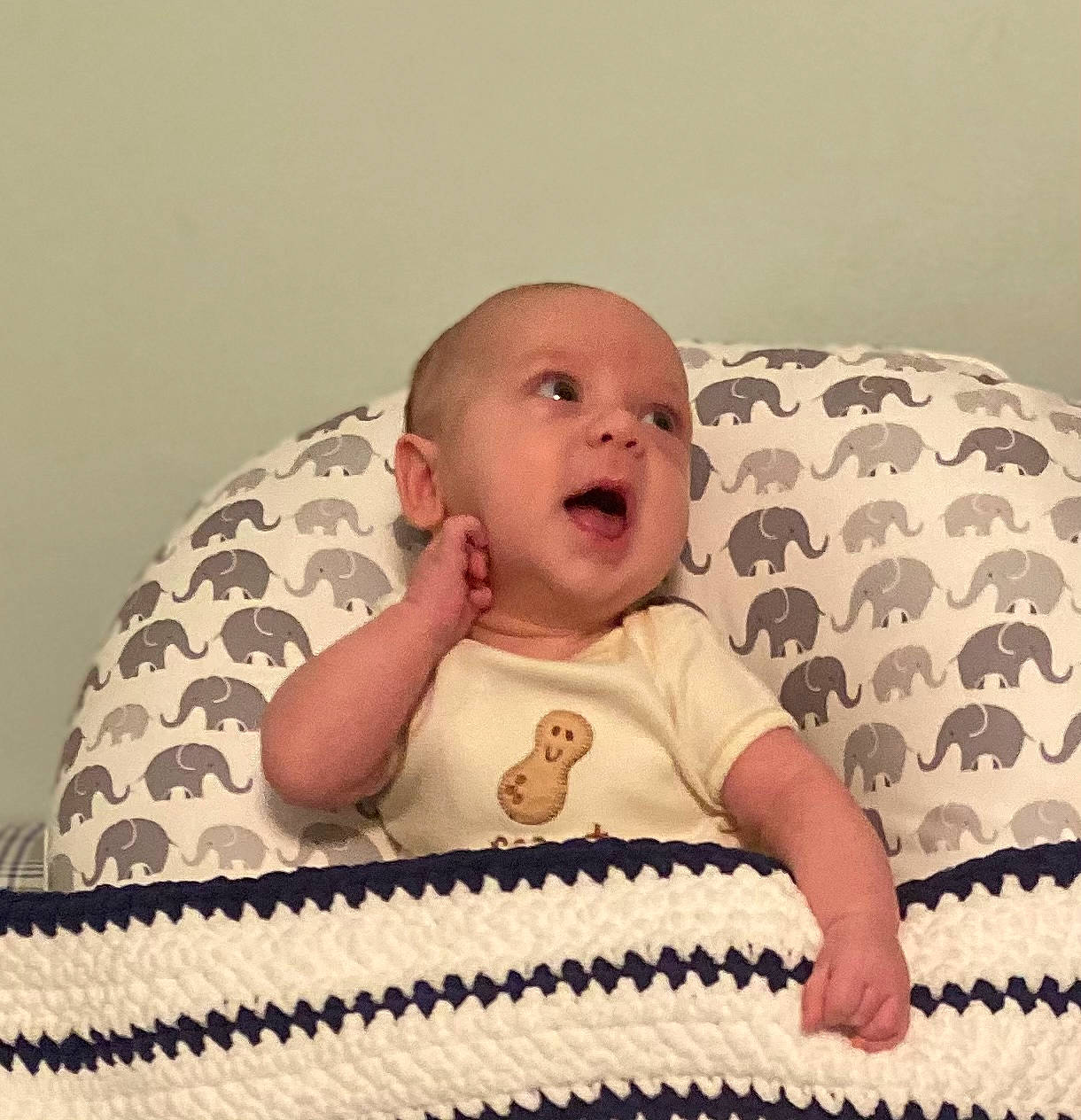 August joined the competition — help win amazing prizes! baby, baby_products, baby_sleeping, baby_toddler_clothing, bedding, cheek, child, chin, comfort, facial_expression, finger, happy, headgear, linens, mouth, pattern, person, skin, sleeve, textile