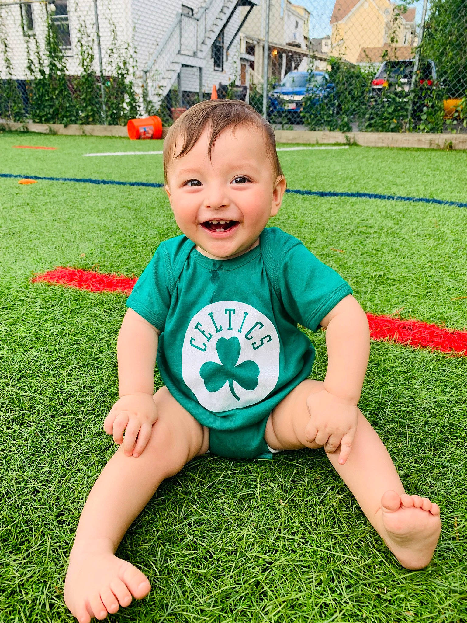Jared joined the competition — help win amazing prizes! baby, baby_toddler_clothing, child, flooring, fun, garden, grass, grass_family, happy, joy, lawn, leaf, leisure, people_in_nature, person, plant, recreation, sleeve, smile, t_shirt