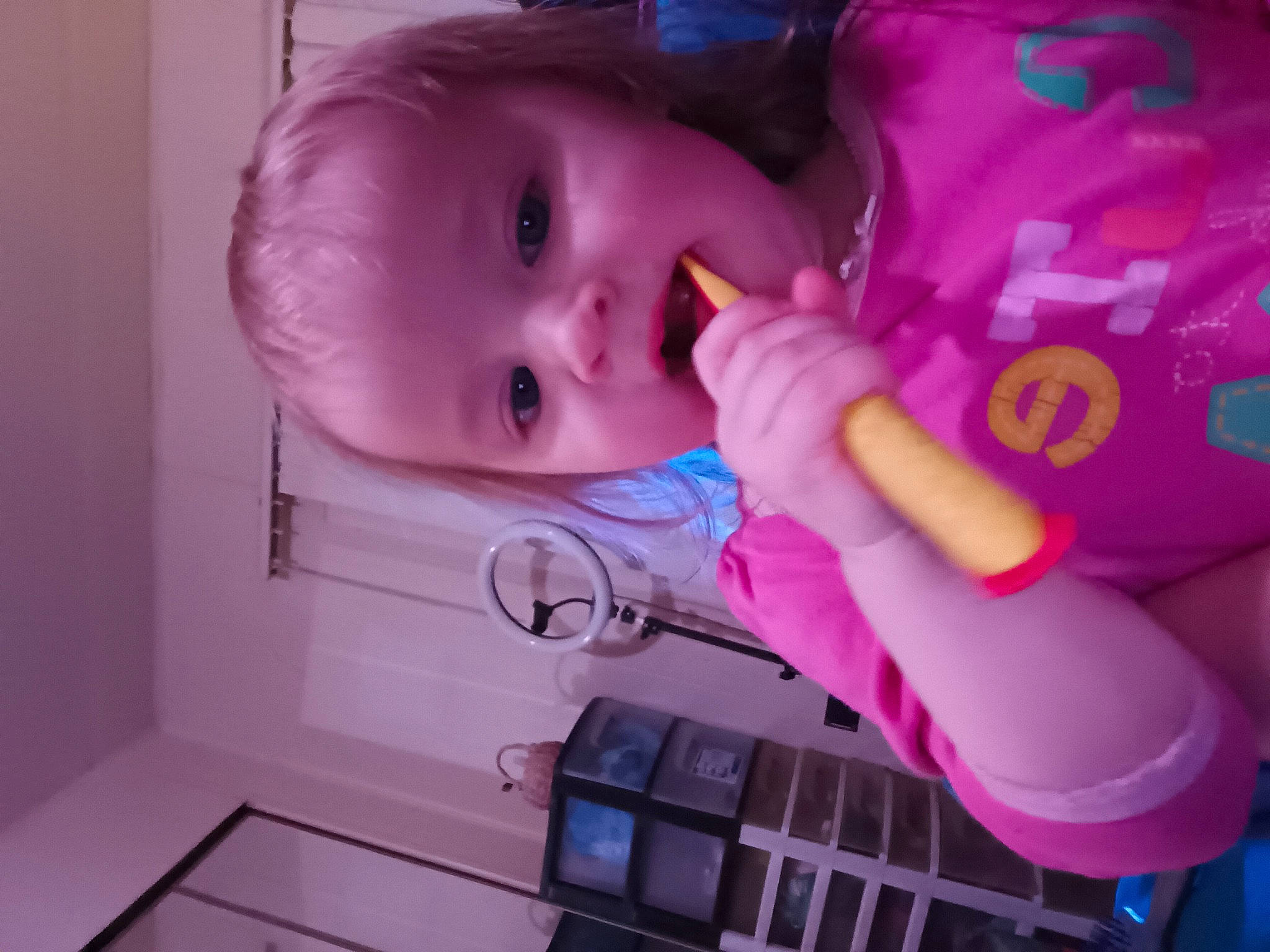 Octavia joined the competition — help win amazing prizes! baby, baby_toddler_clothing, cheek, eye, eyelash, finger, hand, human_body, iris, lip, magenta, material_property, mouth, nose, person, pink, purple, skin, smile, toddler