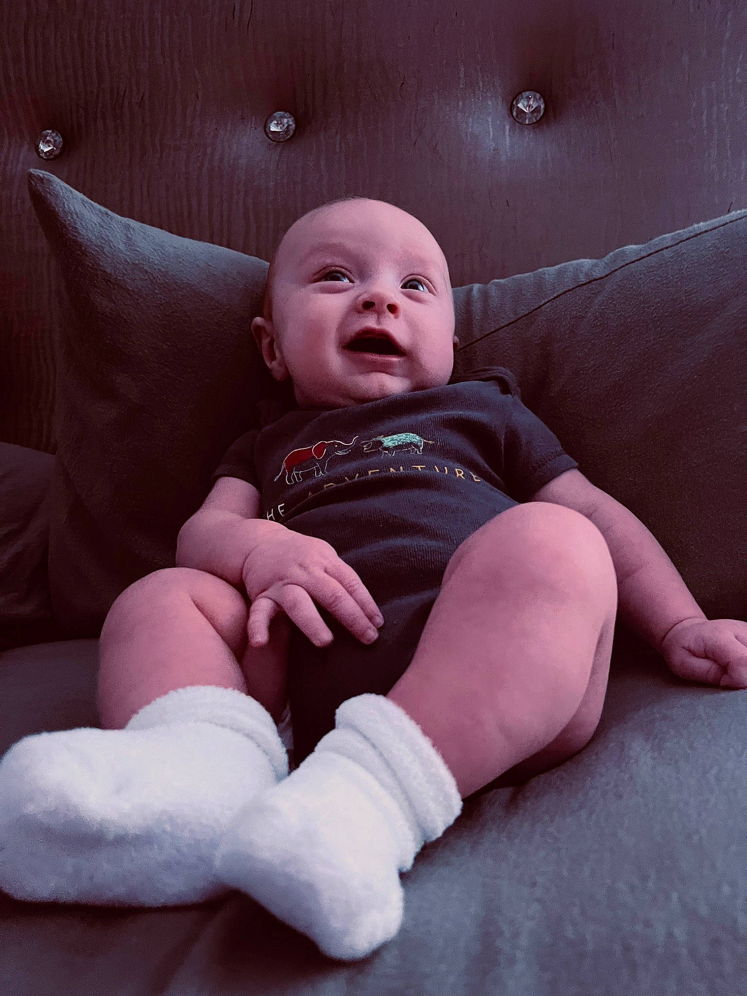 Dallas is registered to the contest to win money with this photo: arm, baby, baby_toddler_clothing, barefoot, cheek, child, comfort, finger, flash_photography, foot, happy, human_leg, knee, leg, mouth, person, pink, skin, stomach, toddler
