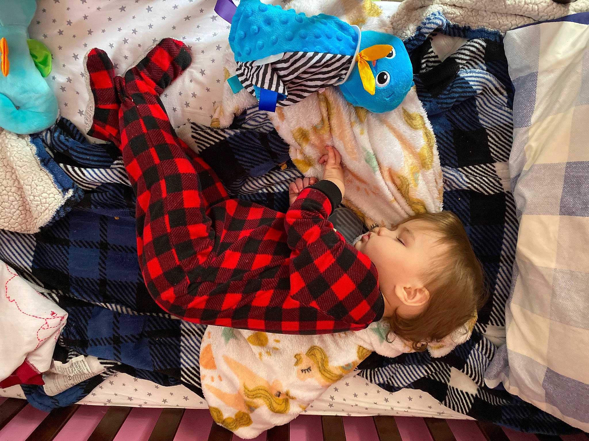 Katelyn is registered to the contest to win money with this photo: baby, baby_products, baby_toddler_clothing, child, christmas, comfort, event, fur, lap, linens, pattern, person, plaid, red, room, sitting, sock, tartan, textile, toddler