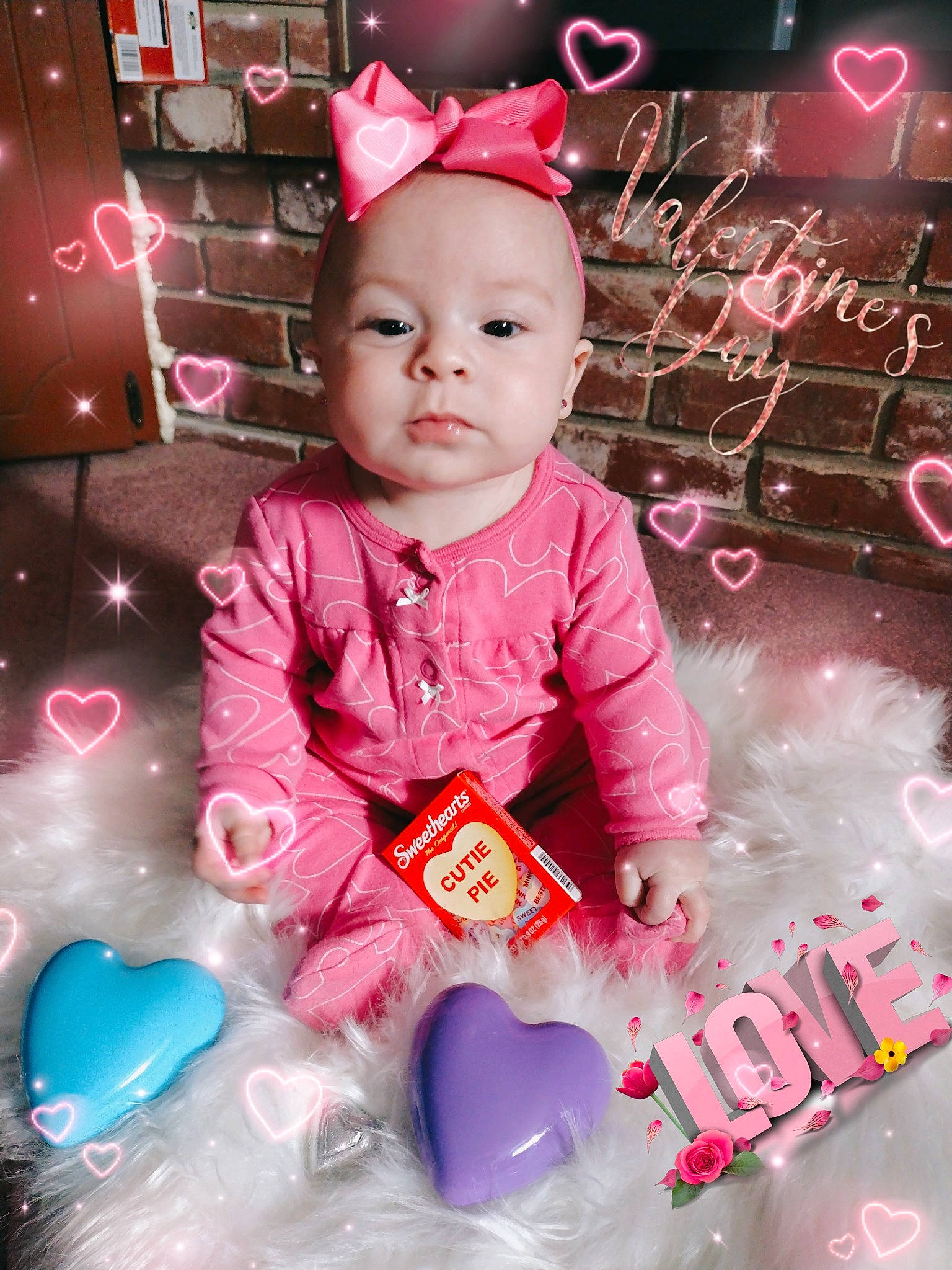 Daphne joined the competition — help win amazing prizes! baby, baby_toddler_clothing, child, christmas_eve, design, event, facial_expression, fun, happy, holiday, lighting, magenta, mammal, party_supply, person, pink, red, sleeve, snapshot, toddler