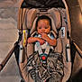 Loyal participe au concours pour gagner de l'argent avec cette photo : baby, stroller, child, infant, denim, ripped_jeans, straps, indoors, floor, people, walking, clothing, footwear, hands, face, expression, hair, safety, casual, transportation