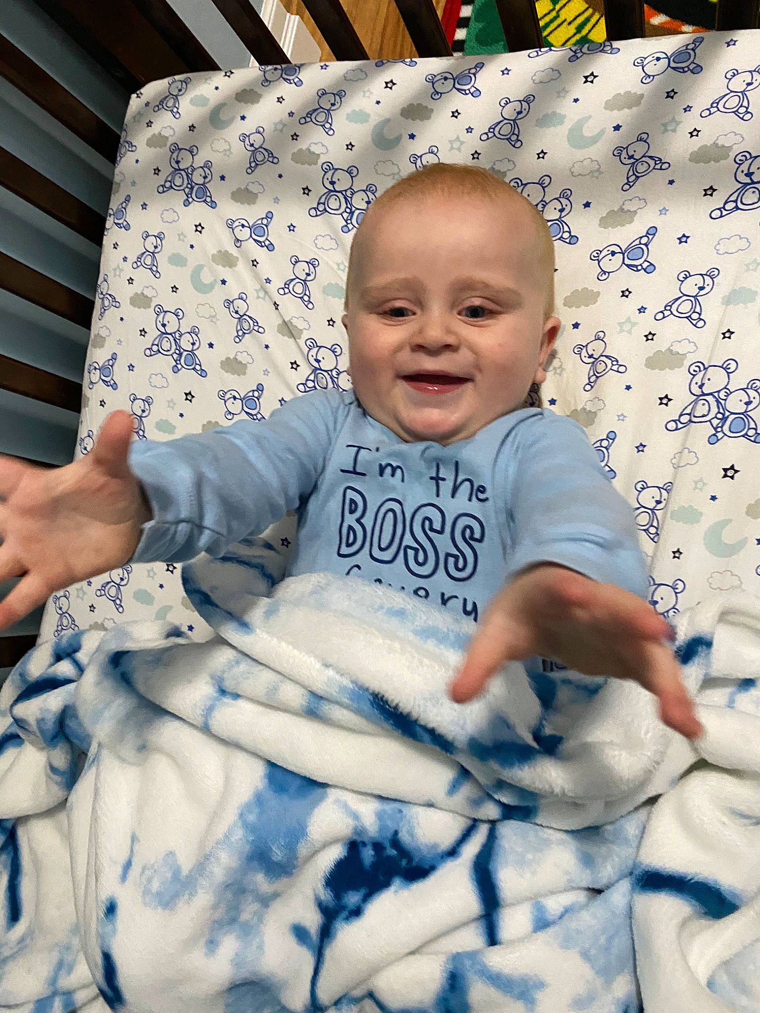 Jaxsyn joined the competition — help win amazing prizes! baby, cheek, child, finger, hand, joy, person, sitting, skin, smile, textile, toddler