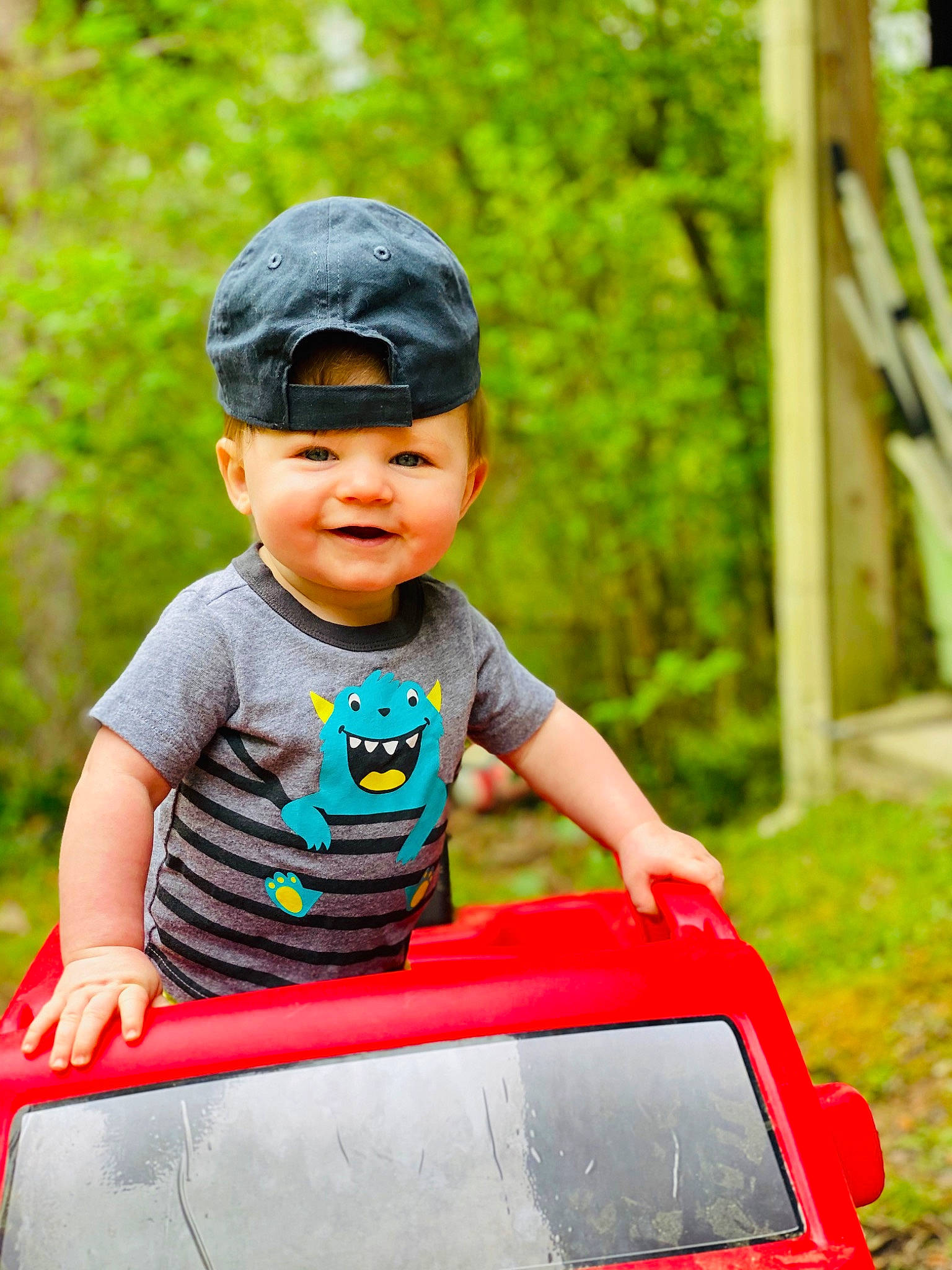 Kohen is registered to the contest to win money with this photo: baby, baby_products, car, child, family_car, fun, glasses, grass, joy, leisure, person, photography, plant, play, product, recreation, smile, summer, toddler, tree