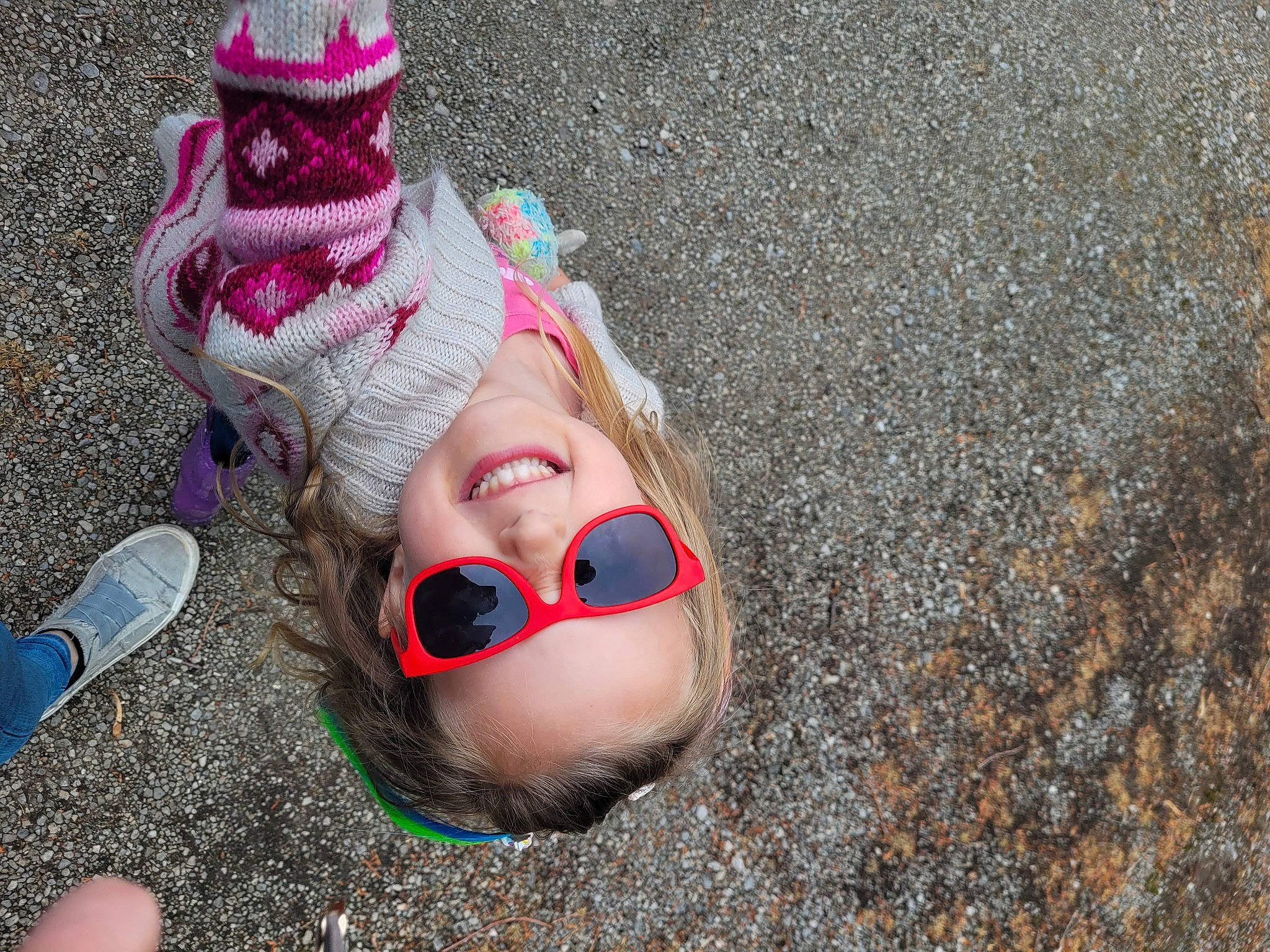 Charleigh joined the competition — help win amazing prizes! asphalt, carmine, child, eyewear, fashion_accessory, fun, goggles, grass, happy, hat, headgear, joy, leisure, people_in_nature, person, personal_protective_equipment, recreation, road_surface, soil, sunglasses