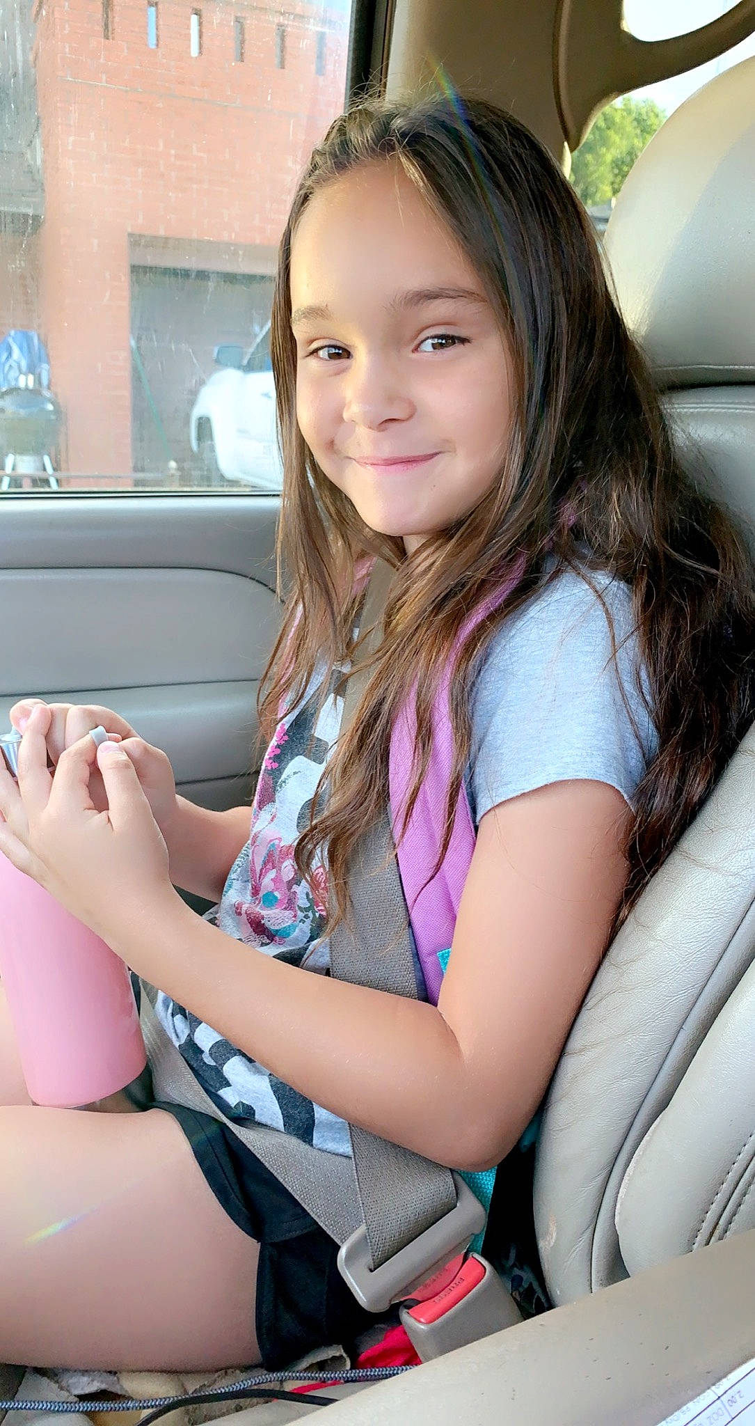 Laihla joined the competition — help win amazing prizes! auto_part, automotive_design, automotive_exterior, car_seat, child, facial_expression, fun, gesture, hair, hairstyle, happy, joy, leisure, long_hair, motor_vehicle, person, skin, smile, steering_wheel, thigh