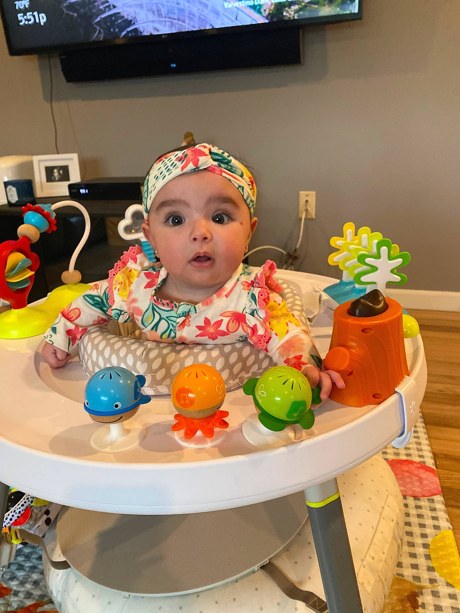 Meadow joined the competition — help win amazing prizes! art, baby, baby_toys, cable_television, chair, child, desk, event, furniture, head, headwear, home_appliance, led_backlit_lcd_display, leisure, person, picture_frame, play, room, surprise, table