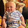 Blake joined the competition — help win amazing prizes! baby, blanket, cheeks, child, couch, cozy, cute, dog, face, furniture, happy, home, indoor, infant, pacifier, person, pet, relaxing, smile, striped_clothing