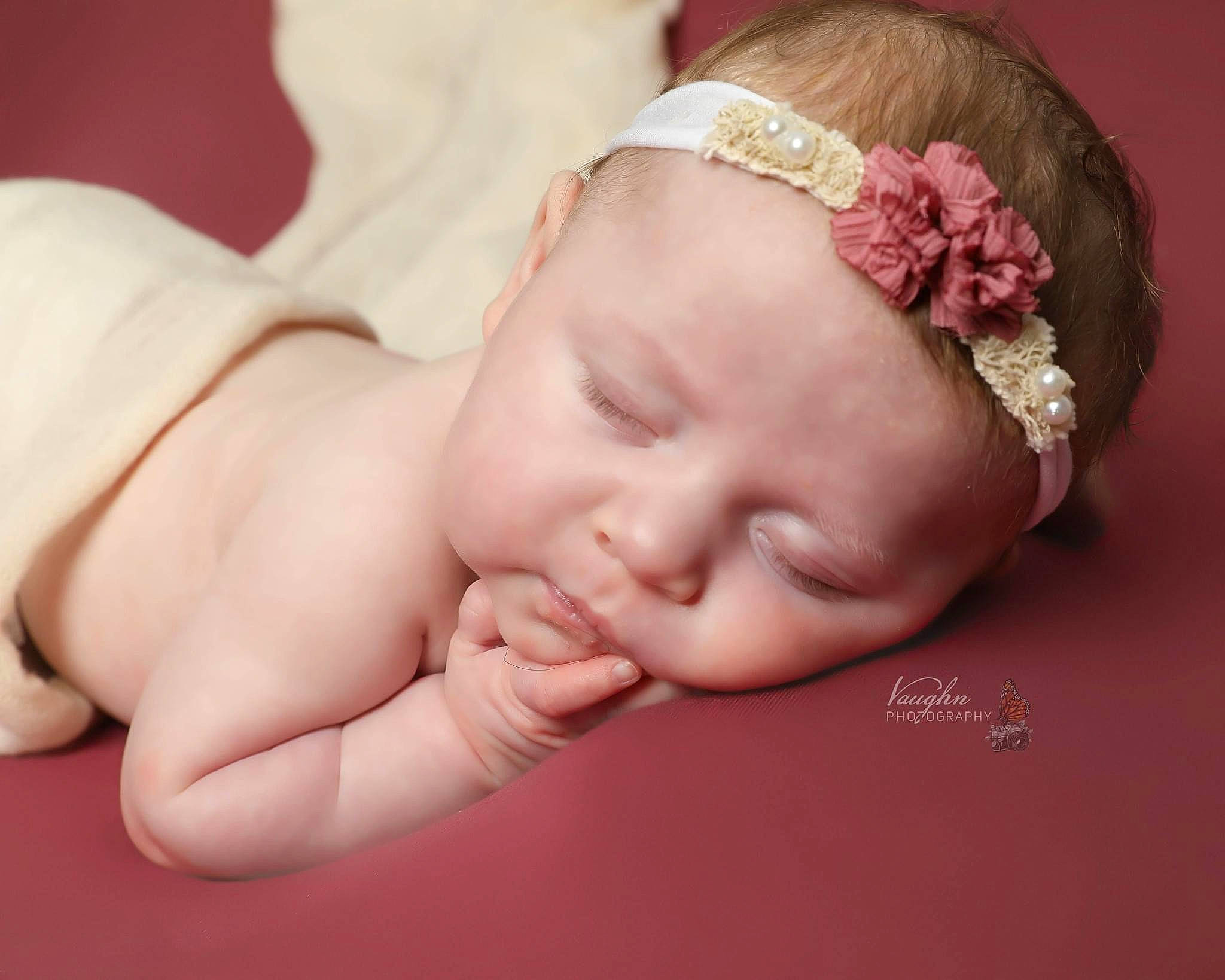 Quinn joined the competition — help win amazing prizes! baby, baby_toddler_clothing, cheek, comfort, ear, eyelash, finger, gesture, hand, happy, headband, headgear, headpiece, human_body, jewellery, nail, person, pink, skin, thumb