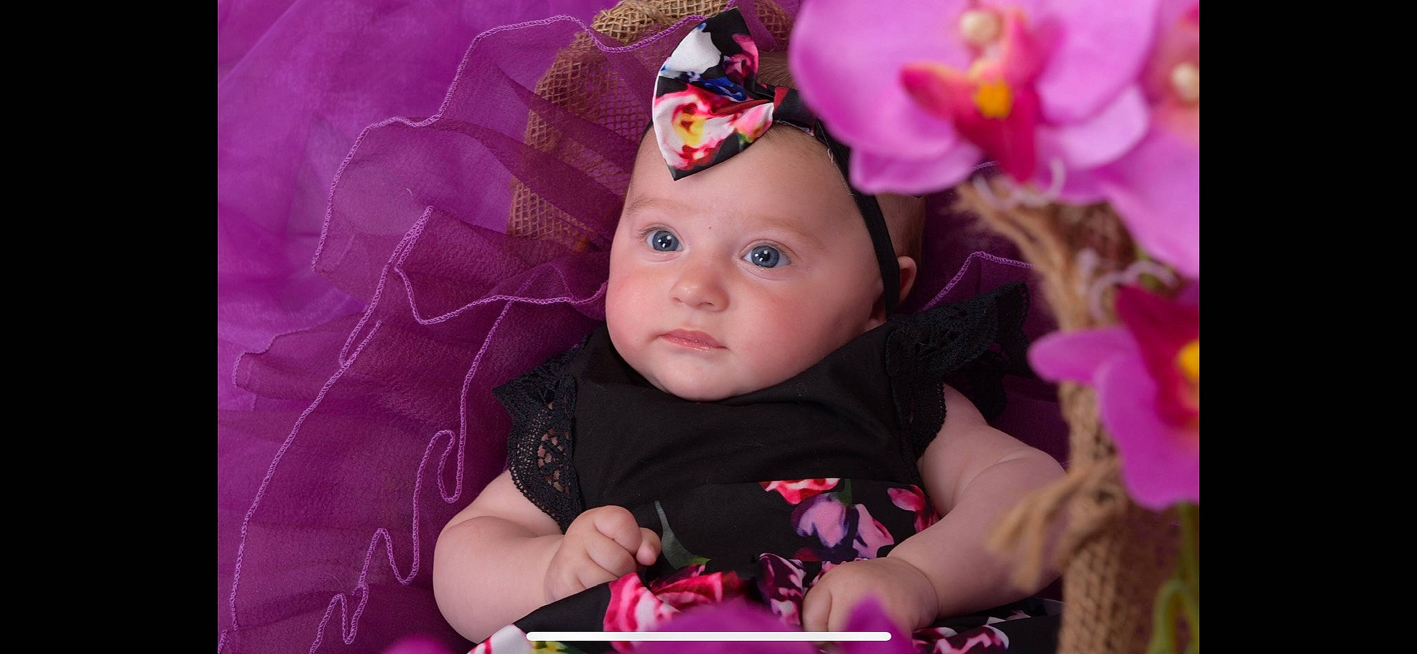 Livia a rejoint le concours — aidez-le/la à gagner de superbes lots ! baby, cheek, child, hair_accessory, head, headband, headgear, headpiece, headwear, magenta, person, petal, photography, photomontage, pink, product, skin, toddler