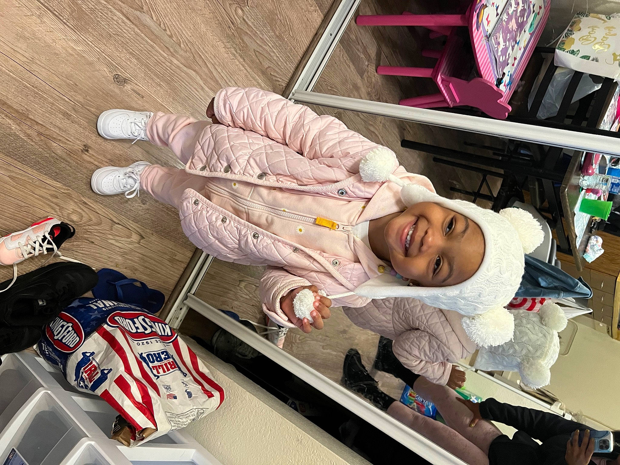 Morgan is registered to the contest to win money with this photo: aluminum_can, automotive_design, automotive_exterior, baby, beer, beverage_can, carmine, child, drink, headwear, joy, logo, person, product, race_car, room, smile, t_shirt, tin_can, toddler