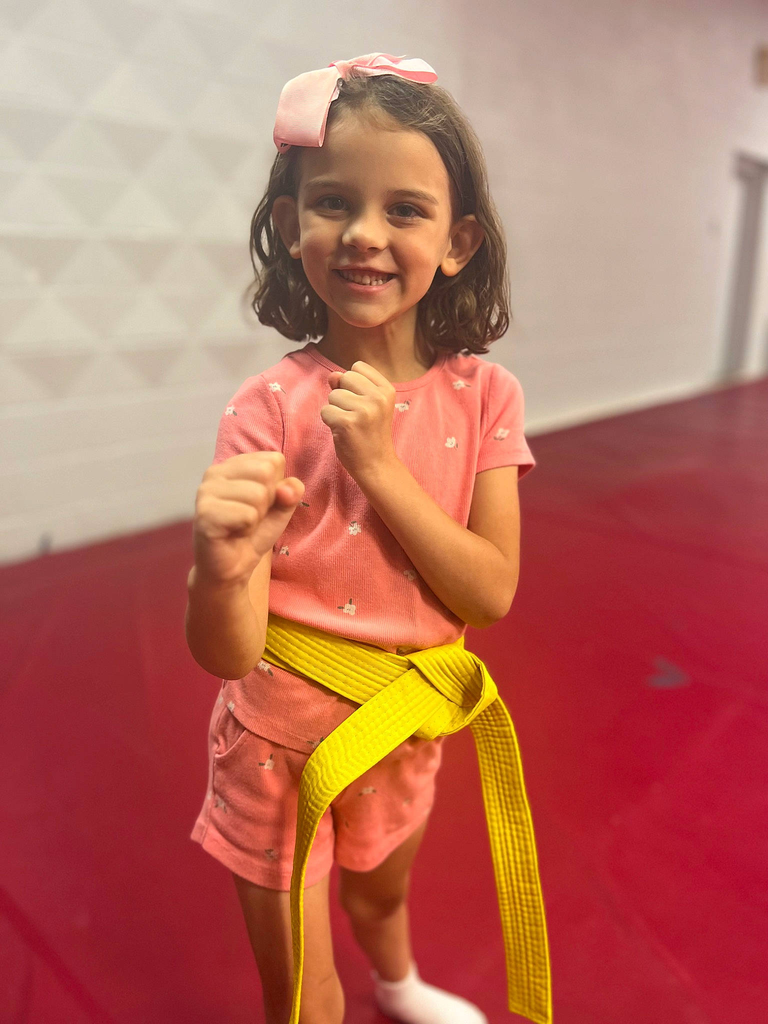 Charlotte is registered to the contest to win money with this photo: beauty, dress, event, eye, face, flooring, fun, hair, happy, head, human_leg, joy, knee, magenta, neck, person, pink, skin, smile, thigh