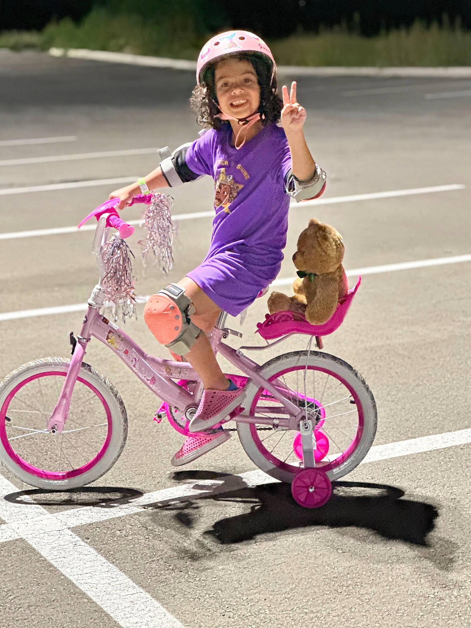 Alexandra joined the competition — help win amazing prizes! bicycle, bicycle_accessory, bicycle_clothing, bicycle_fork, bicycle_frame, bicycle_handlebar, bicycle_part, bicycle_stem, bicycle_tire, bicycle_wheel, bicycles_equipment_and_supplies, crankset, headgear, helmet, outdoor_recreation, person, pink, smile, tire, vehicle