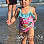 toddler, child, swimsuit, water, splash, beach, ocean, summer, sunlight, person, cute, fun, vacation, holiday, play, outdoor, happy, young_child, baby_shark, sunny