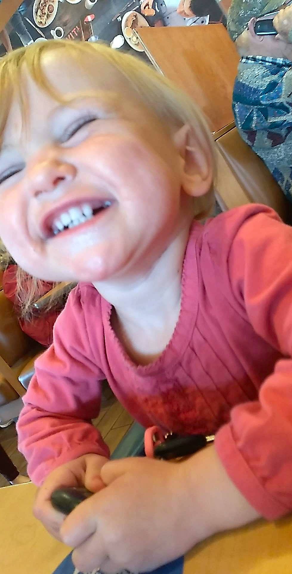 Allison joined the competition — help win amazing prizes! baby, baby_toddler_clothing, brown_hair, cheek, chin, ear, eye, eyebrow, eyelash, fun, happy, iris, lip, mouth, nose, person, pink, skin, smile, toddler