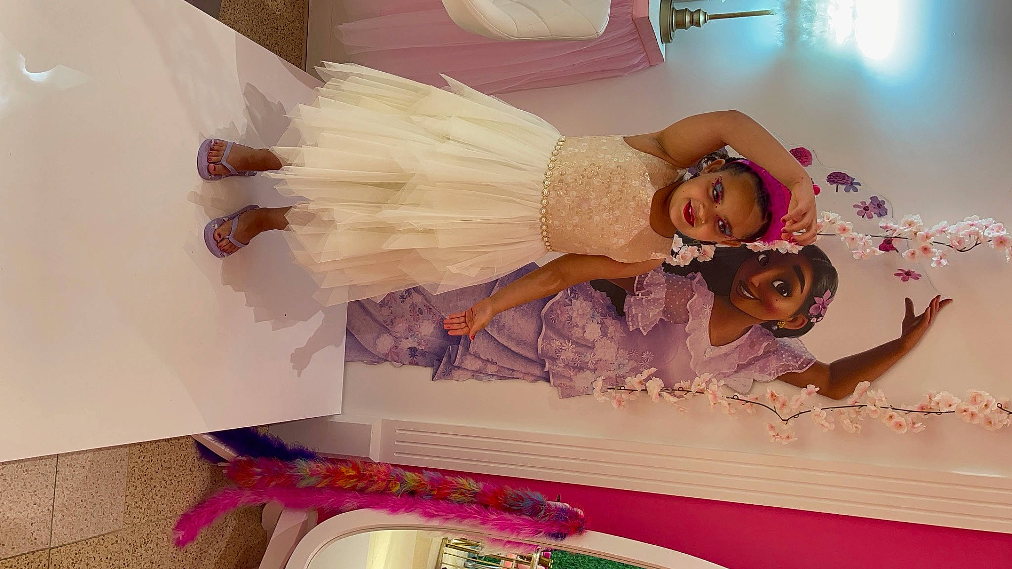 Shayla joined the competition — help win amazing prizes! bridal_accessory, bridal_party_dress, cocktail_dress, day_dress, dress, embellishment, event, fashion_design, gown, hair, happy, joy, magenta, one_piece_garment, pattern, peach, person, pink, room, thigh