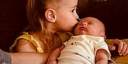 Waylon joined the competition — help win amazing prizes! affection, arm, baby, blanket, child, couch, cozy, cute, family, home, indoor, infant, kiss, love, person, portrait, sleeping, toddler, yellow_bow, young_child