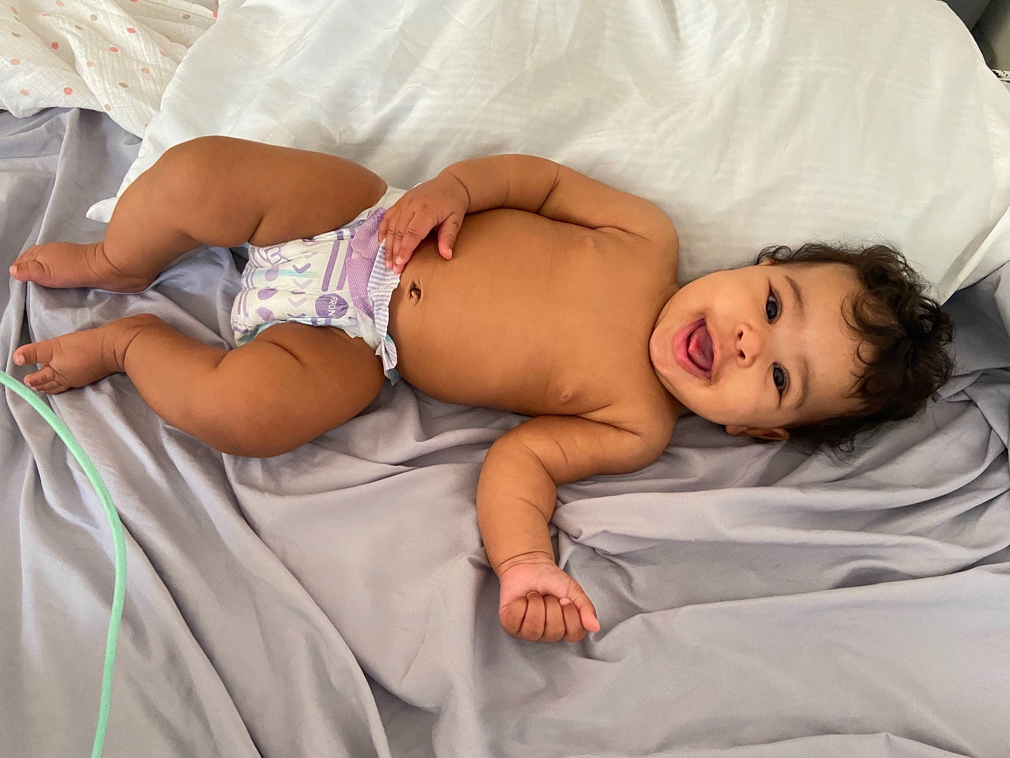 Chanel joined the competition — help win amazing prizes! abdomen, baby, chest, comfort, diaper, finger, happy, human_body, human_leg, joint, knee, leg, linens, person, shoulder, skin, smile, stomach, thigh, toddler