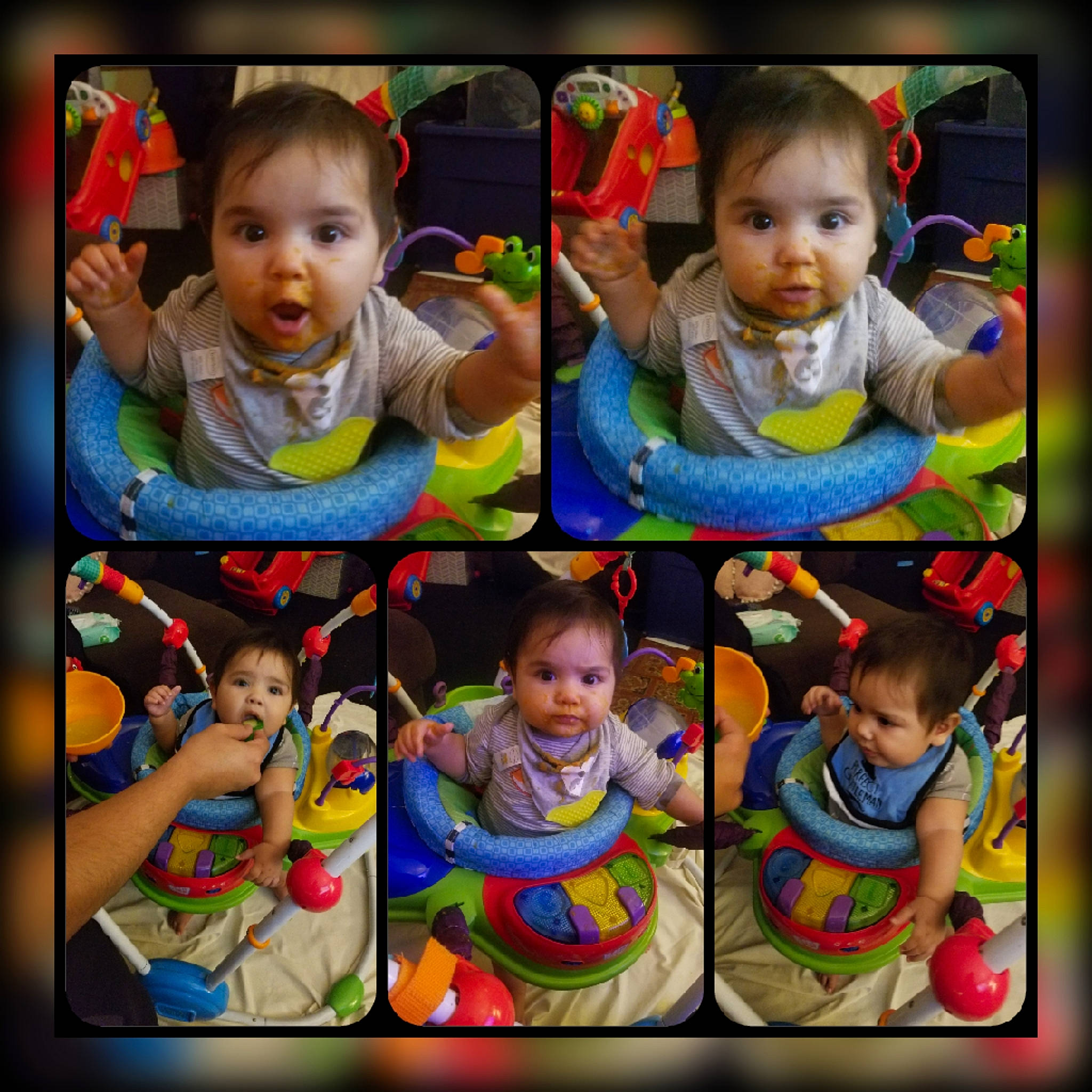 Oscar Jr. is registered to the contest to win money with this photo: art, baby, child, collage, fun, painting, person, photo_caption, photography, photomontage, play, smile, surprise, toddler, visual_arts